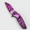 8″ Tiger-USA® Skull Folding Knife Purple  [SJ-1041]