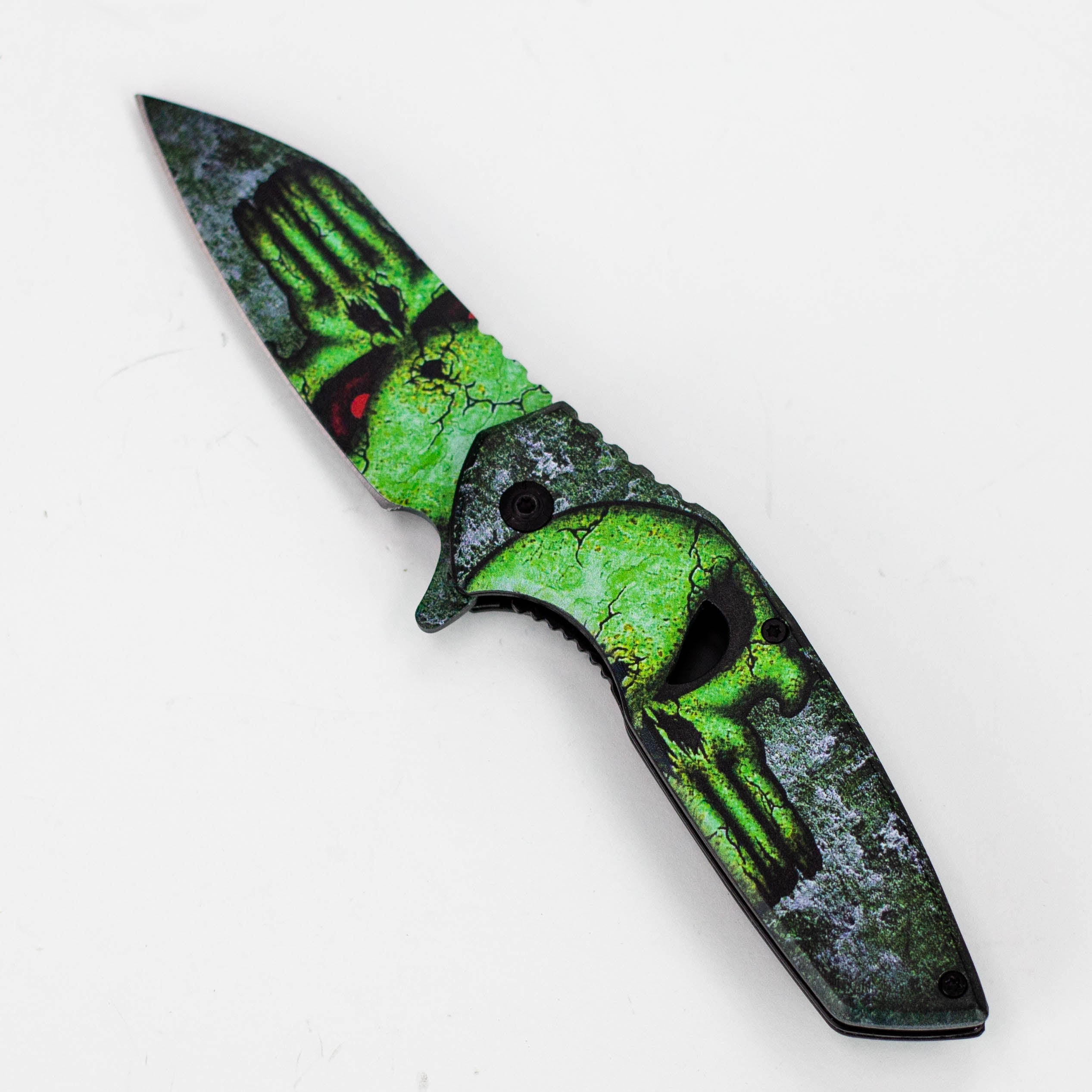 8″ Tiger-USA® Skull Folding Knife Purple  [SJ-1041]