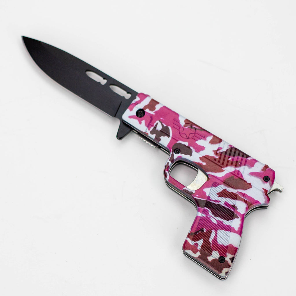 8″ Tiger-USA® Pistol Folding Knife Purple  [SJ-1042]