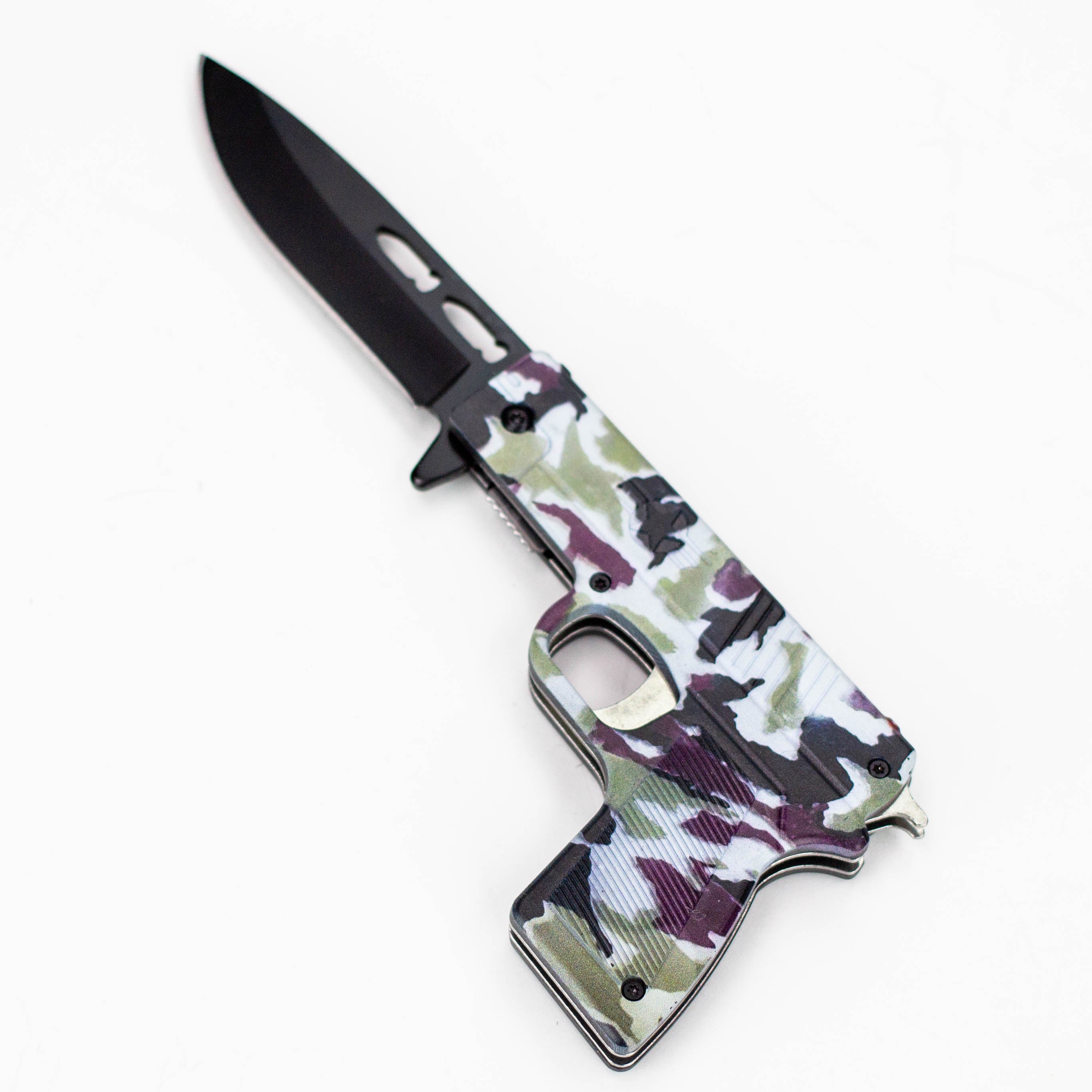 8″ Tiger-USA® Pistol Folding Knife Purple  [SJ-1042]