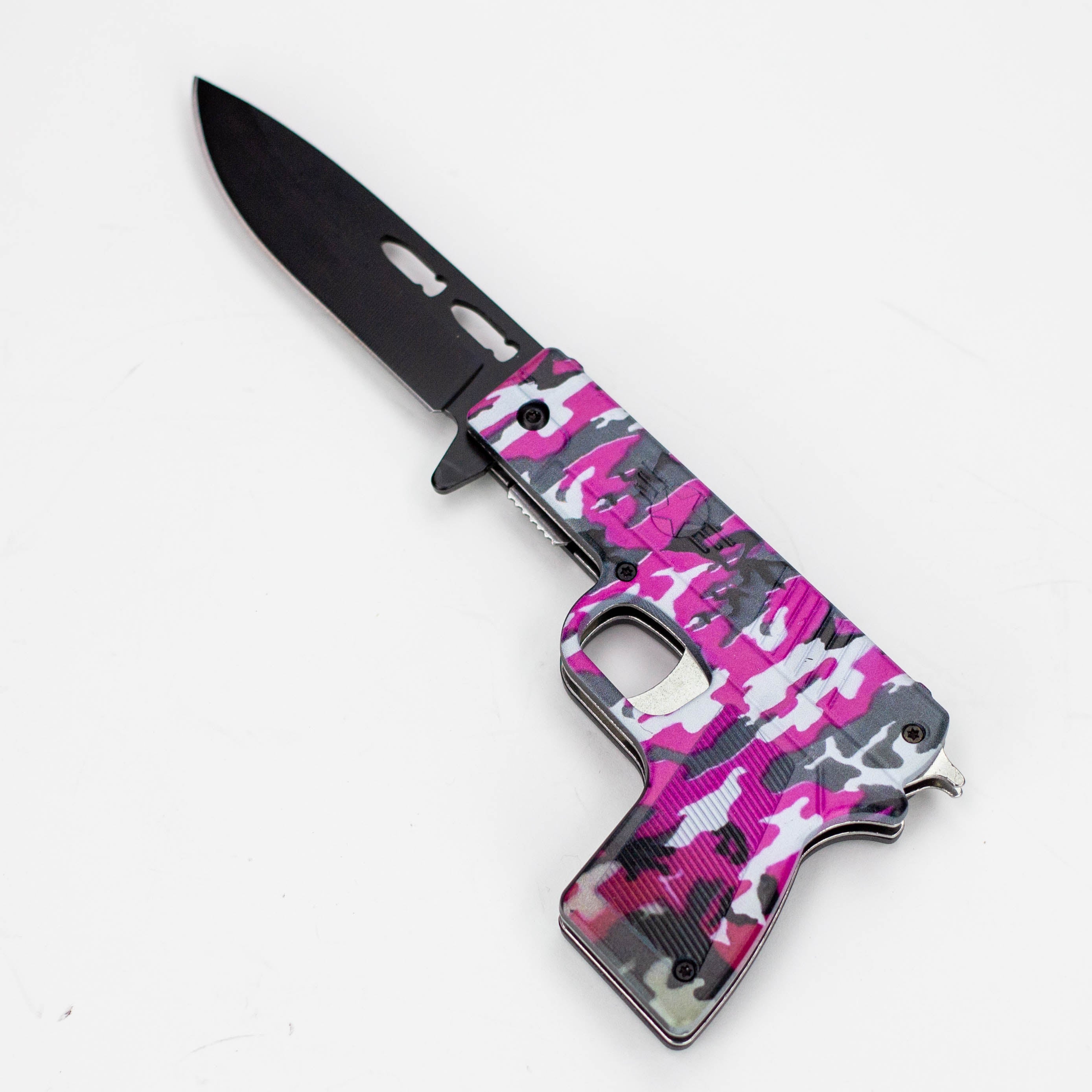 8″ Tiger-USA® Pistol Folding Knife Purple  [SJ-1042]