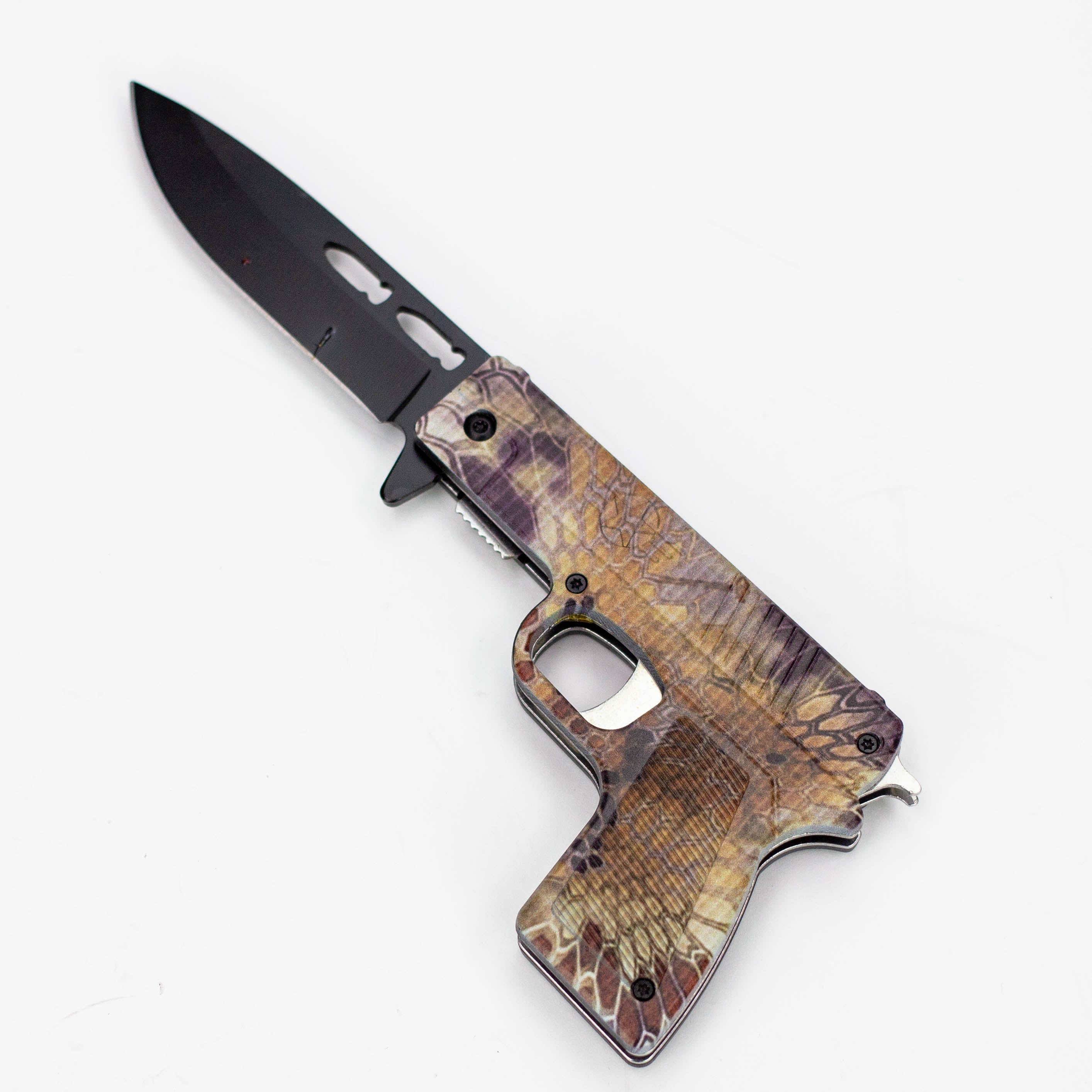 8″ Tiger-USA® Pistol Folding Knife Purple  [SJ-1042]
