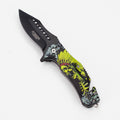 Defender-Xtreme 8.5″ Glass Breaker Skull Indian Folding Knife [13432]