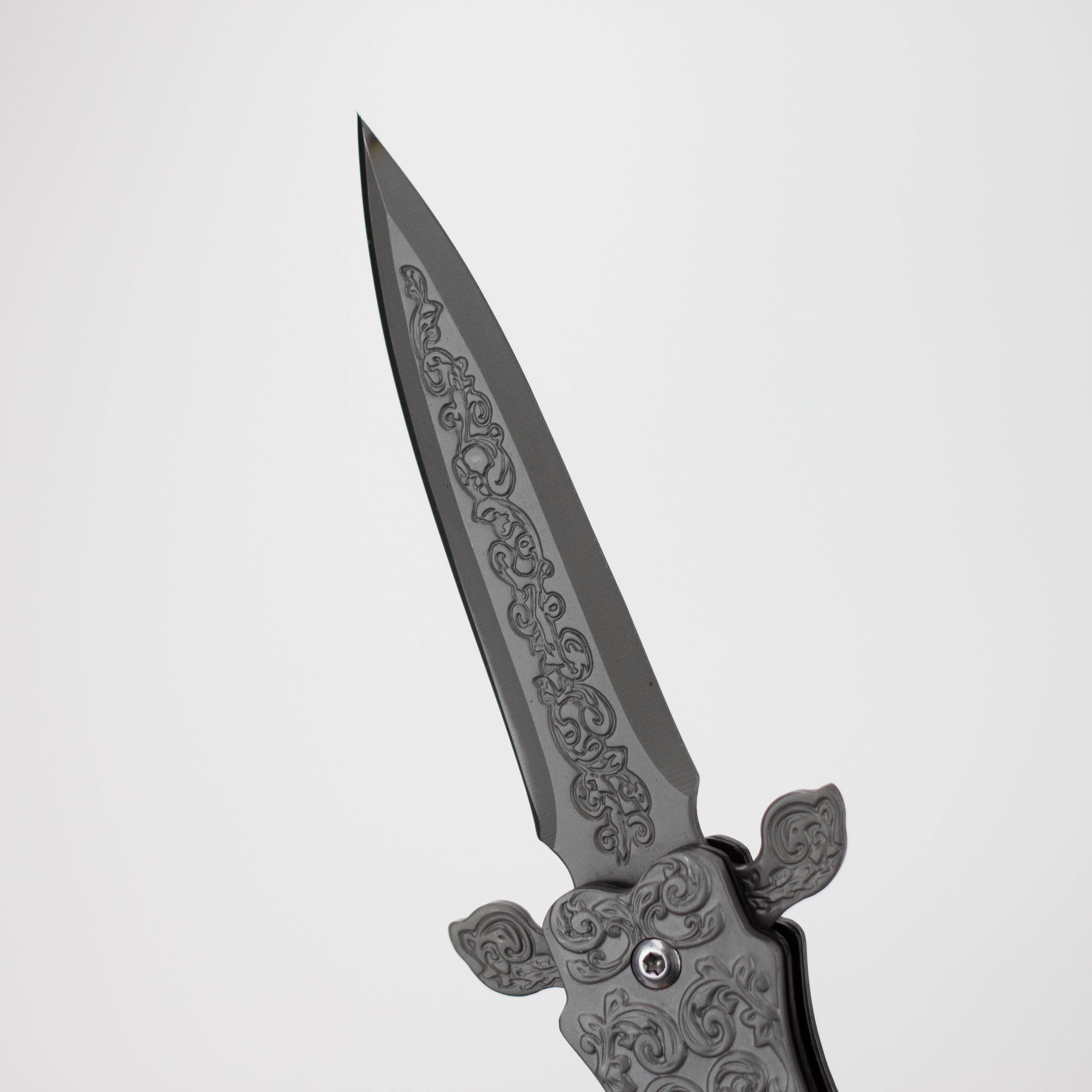 TheBoneEdge 8.5″ Medieval Style Folding Knife Pink Pearl Color [13068]
