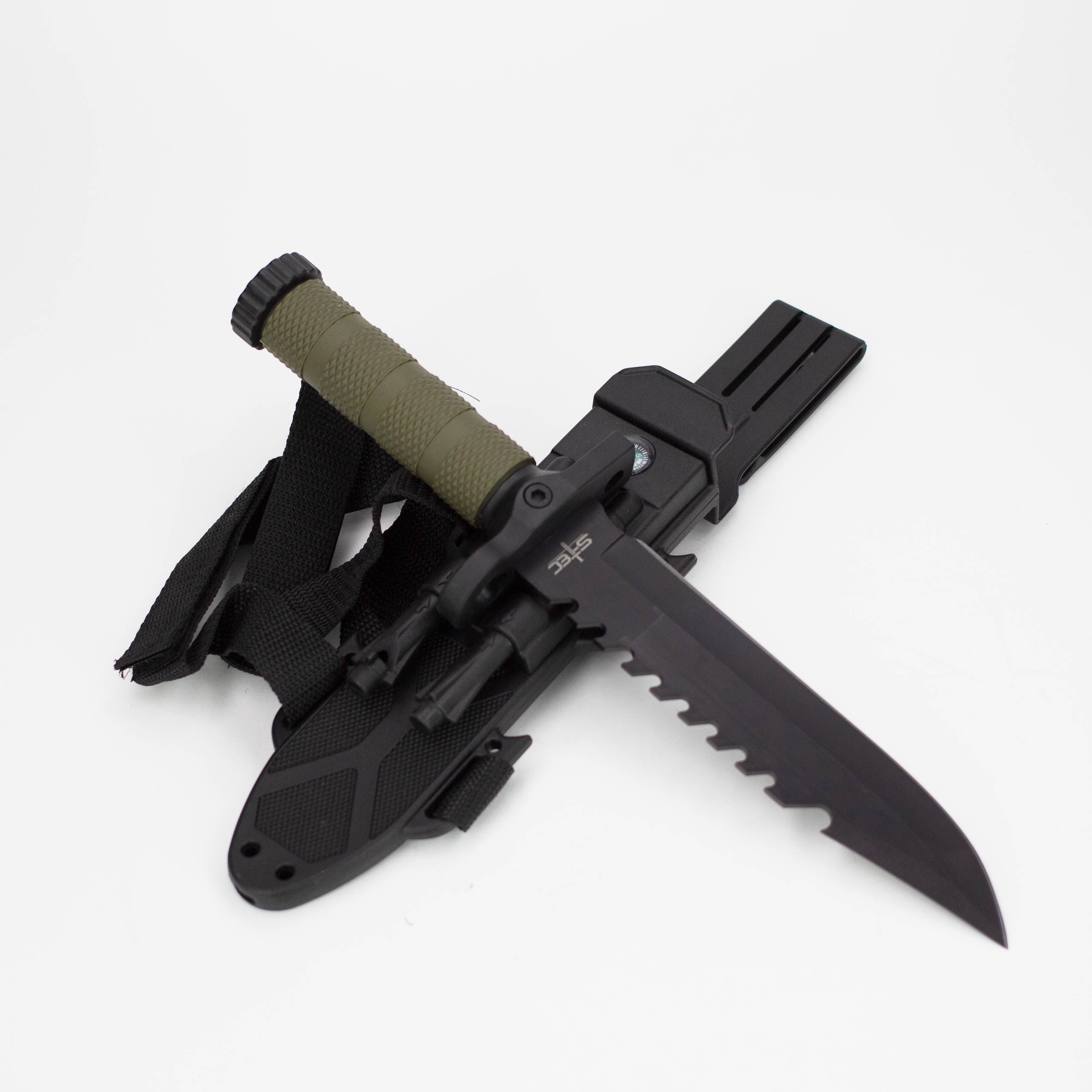 12.75″ Hunting Knife w/ ABS Sheath + Accessories [T22188GN-3]