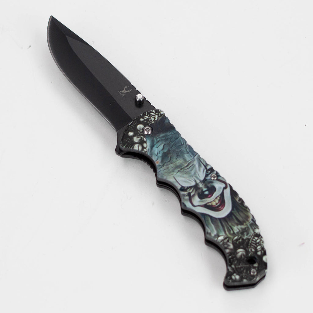 The Bone Edge Death Clown Folding Knife 8.5″ Stainless Steel [13252]