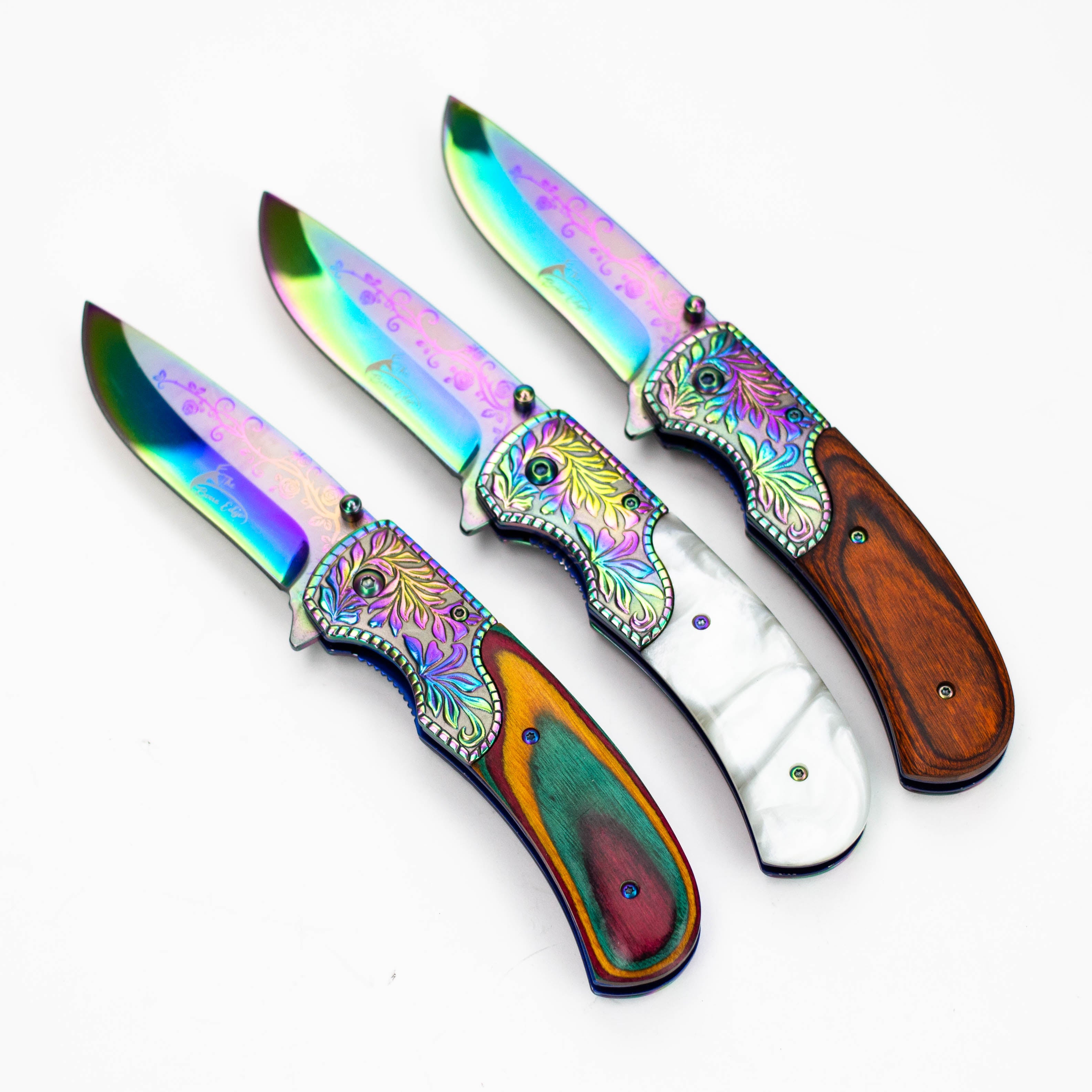 The Bone Edge 8.5″ Titanium Coated Folding Knife [1329X]