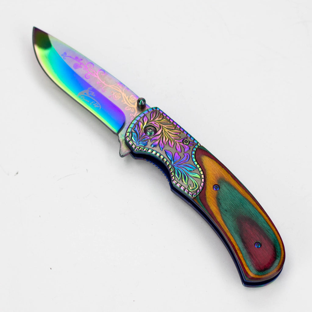 The Bone Edge 8.5″ Titanium Coated Folding Knife [1329X]