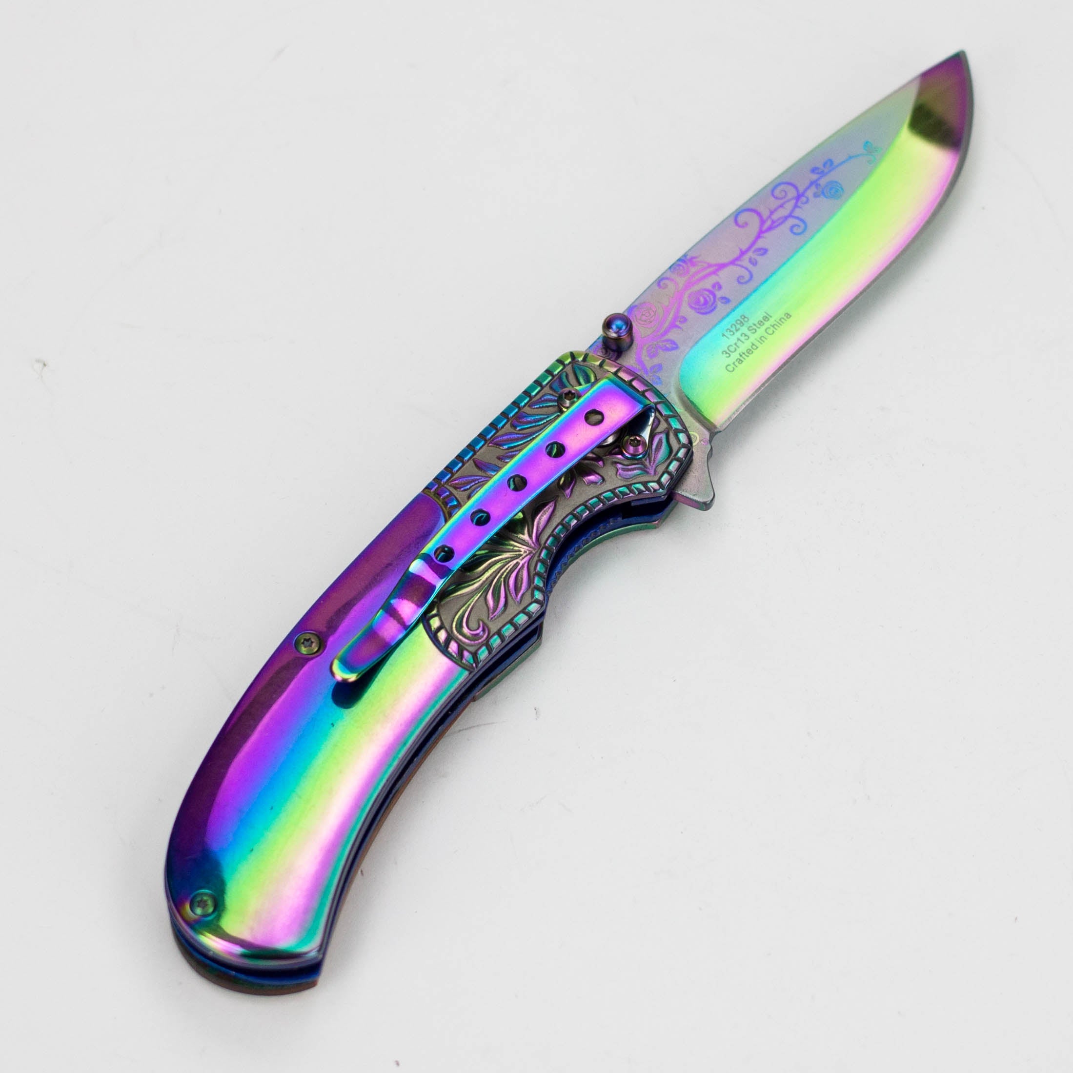 The Bone Edge 8.5″ Titanium Coated Folding Knife [1329X]