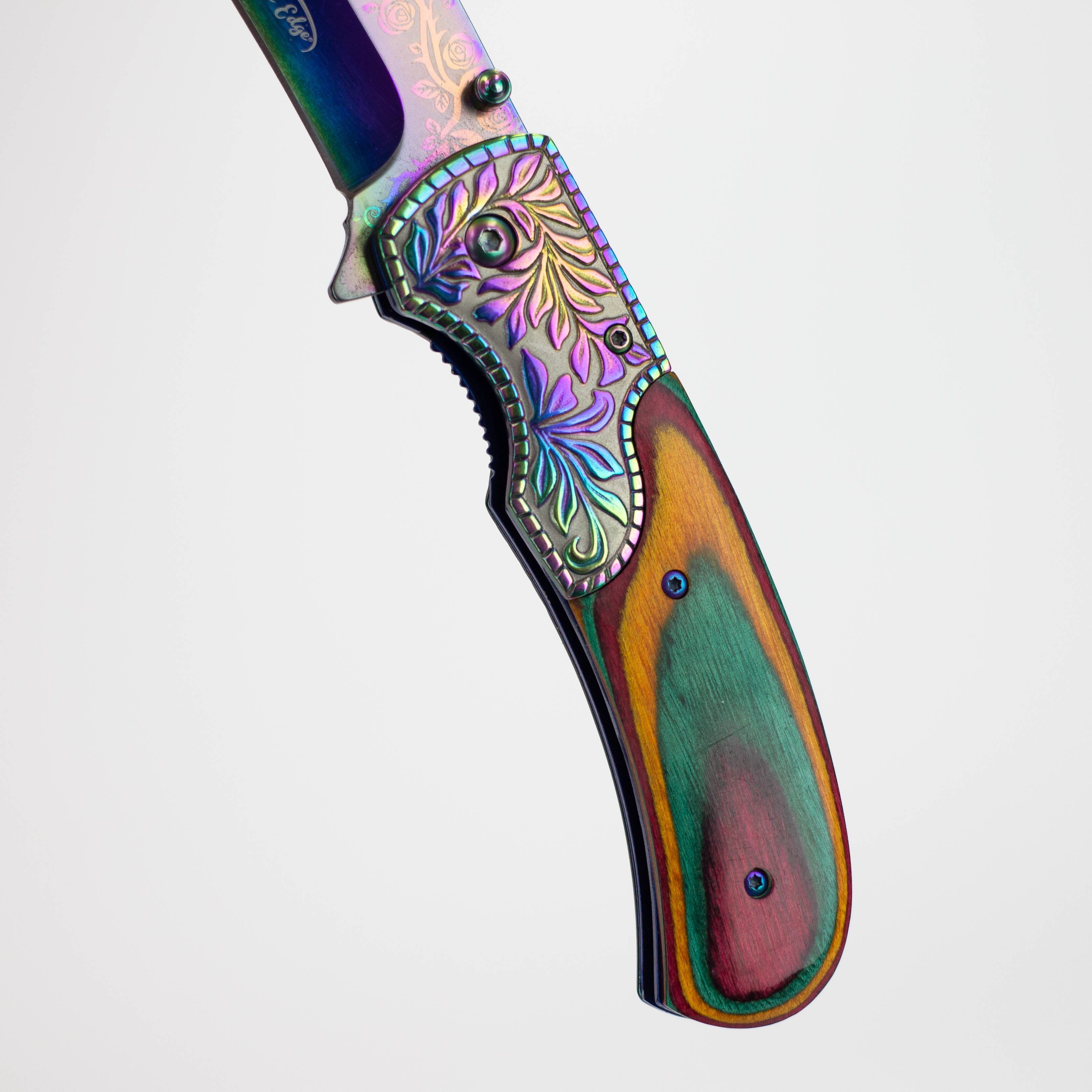 The Bone Edge 8.5″ Titanium Coated Folding Knife [1329X]
