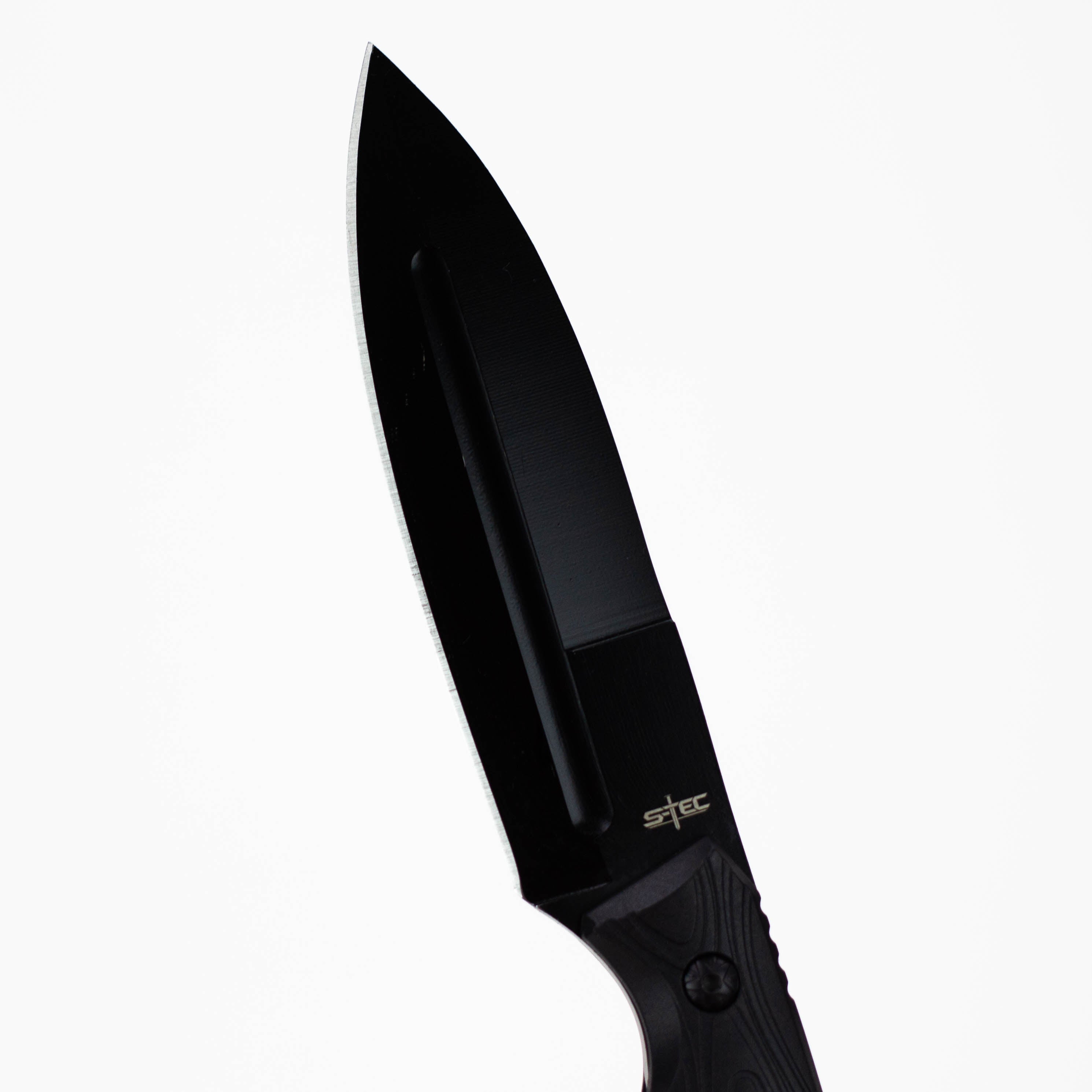 9″ Fixed Blade Full Tang Knife w/ ABS Swivel Sheath [T25146BK]