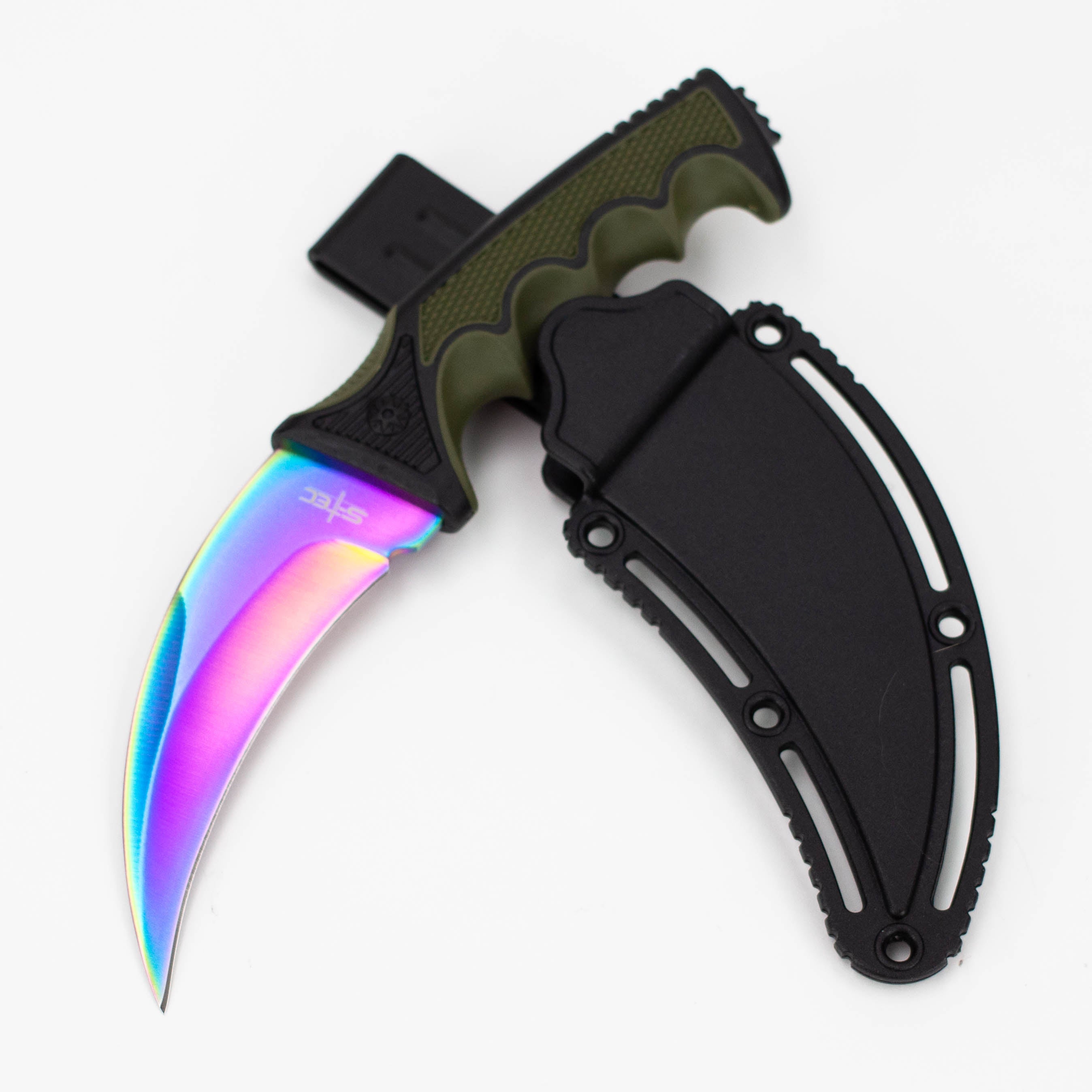 9″ Karambit Hunting Knife – Rainbow [T22199COL]