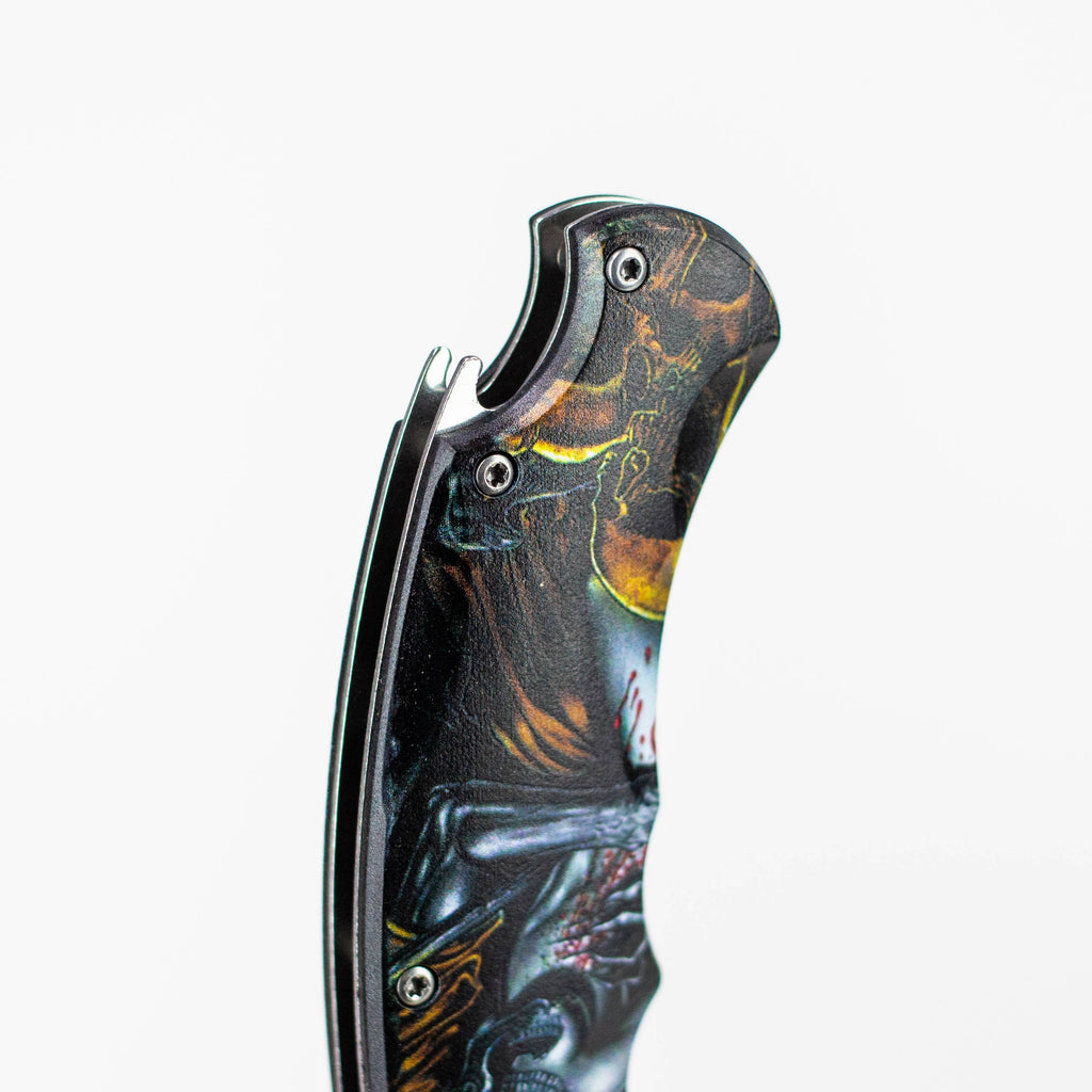 Defender-Xtreme 8.5″ Reaper Skull Folding Knife Stainless Bottle Opener [13429]