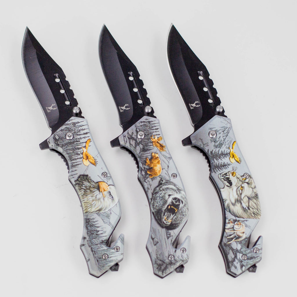 TheBoneEdge 8″ Wildlife Folding Knife Stainless Steel [1325X]