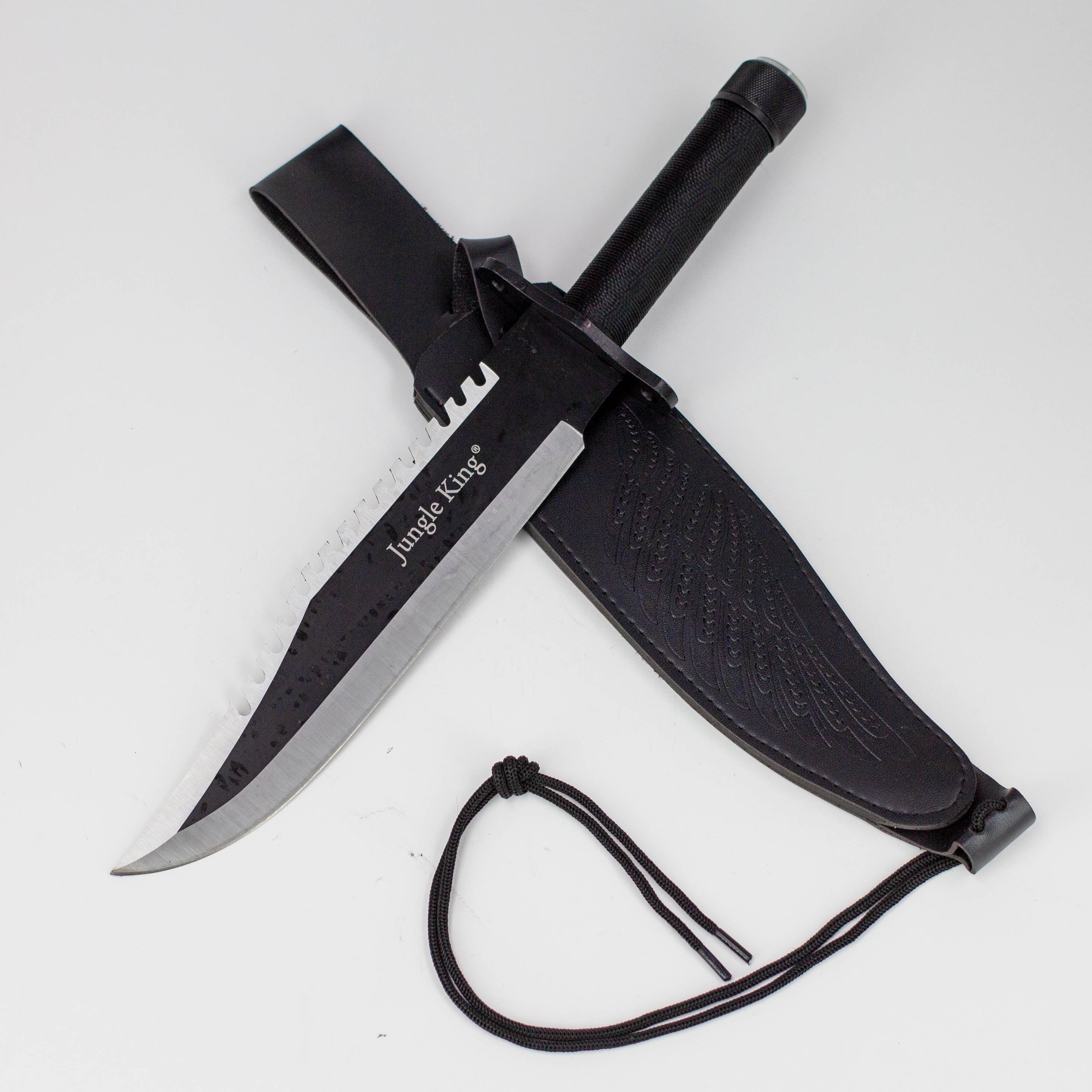 15.25" Jungle King Survival Fixed Blade Knife with Sheath [JK-8837-BK]