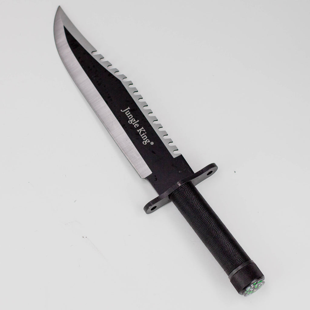 15.25" Jungle King Survival Fixed Blade Knife with Sheath [JK-8837-BK]