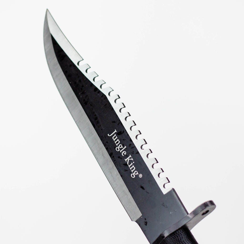 15.25" Jungle King Survival Fixed Blade Knife with Sheath [JK-8837-BK]
