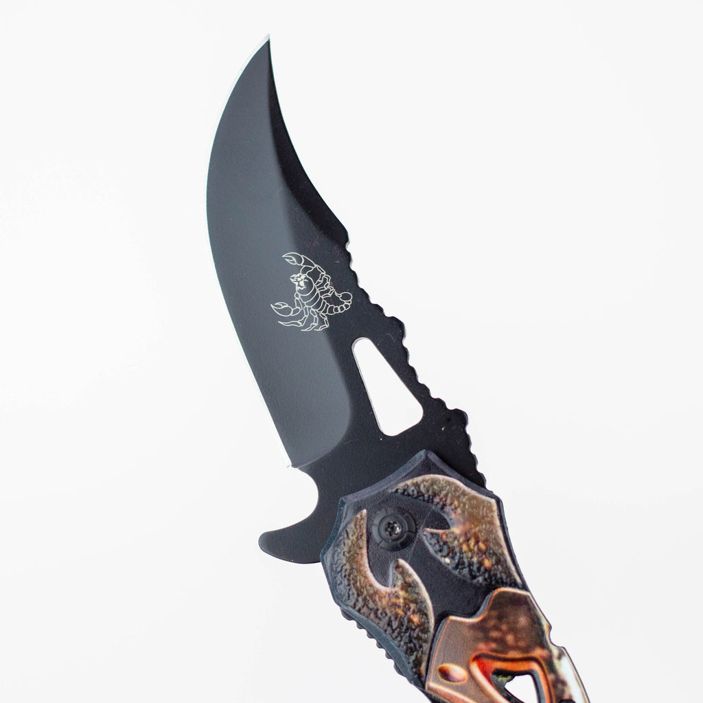 8.5" Tiger-USA® Scorpion black pocket knife [SJ-189-BK]