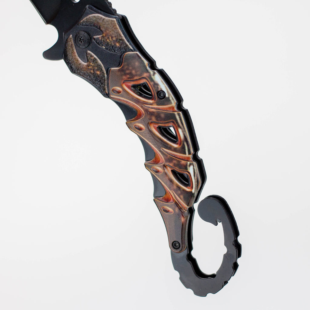 8.5" Tiger-USA® Scorpion black pocket knife [SJ-189-BK]