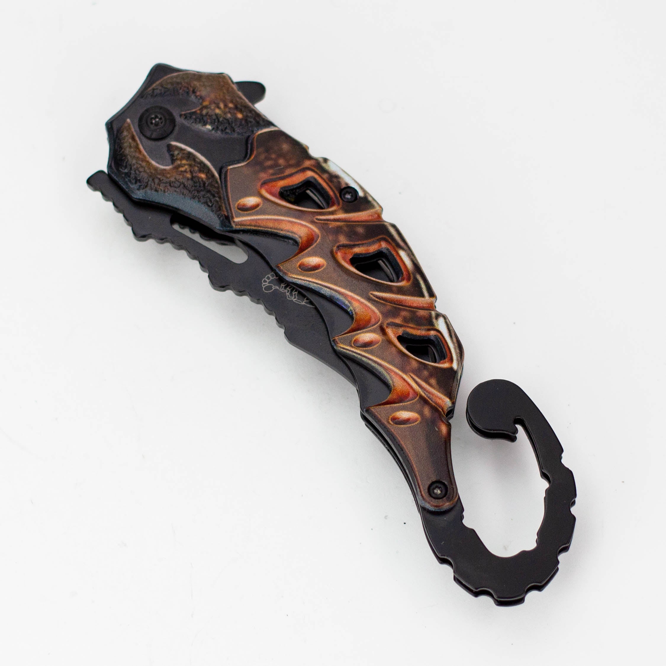 8.5" Tiger-USA® Scorpion black pocket knife [SJ-189-BK]