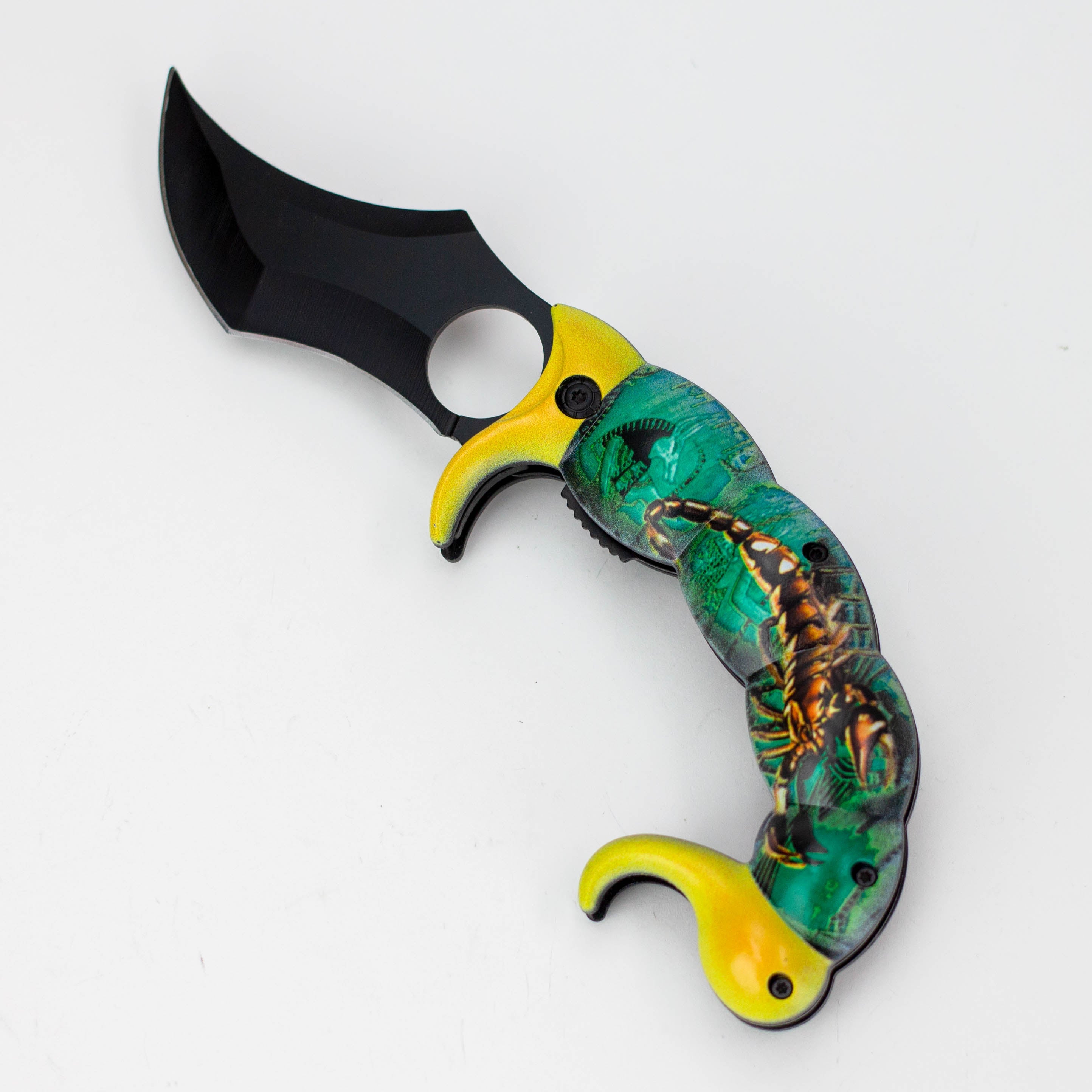 Tiger-USA® Pocket Knife Scorpion Tail Green and Yellow [SJ-1036-GS-B]