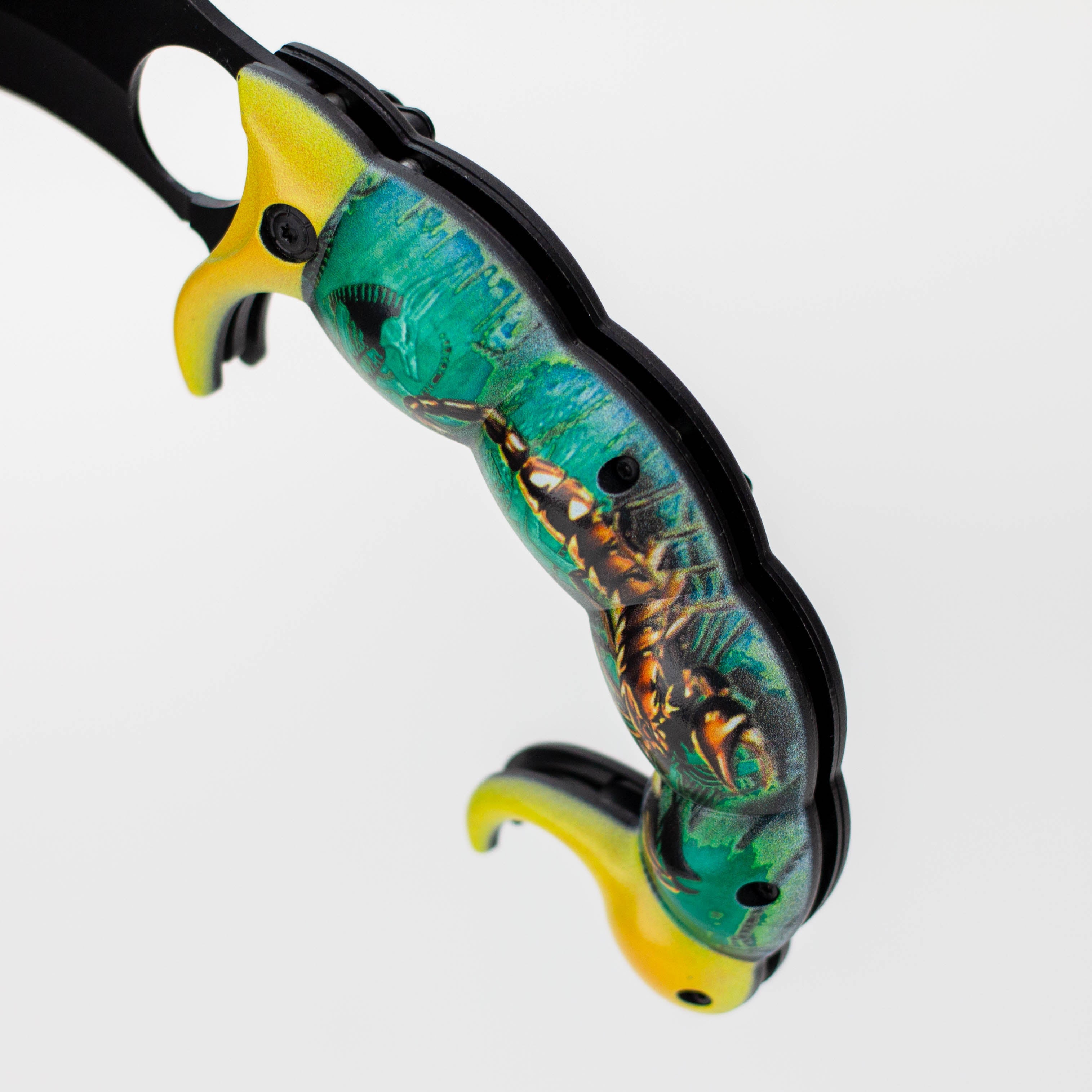 Tiger-USA® Pocket Knife Scorpion Tail Green and Yellow [SJ-1036-GS-B]