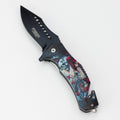 Defender-Xtreme 8.5″ Glass Breaker Lady & Skull Folding Knife [13431]