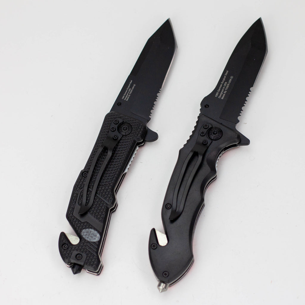 8" Tiger-USA® Pocket Knife – Canada Tanto Serrated [SJ-4xx]