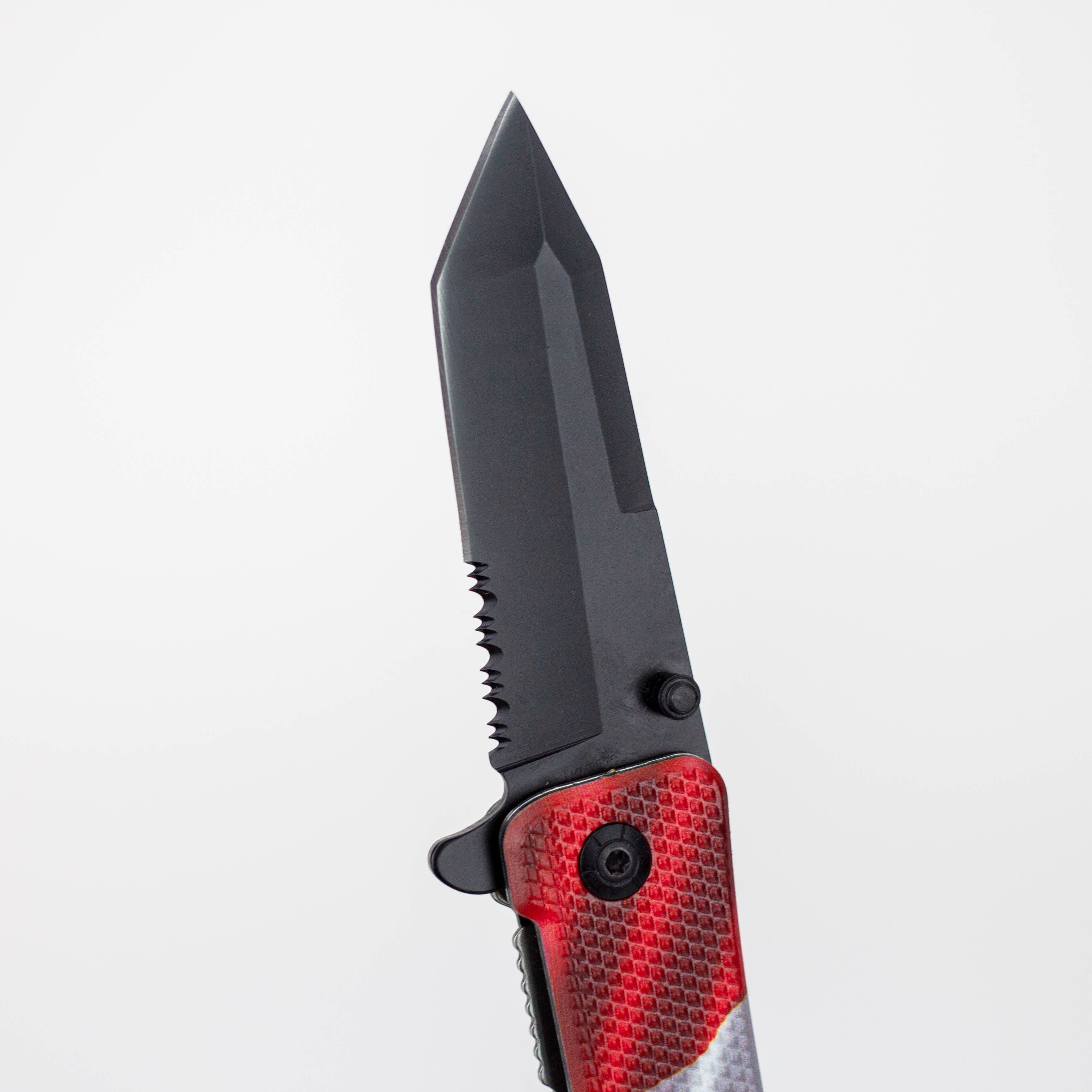 8" Tiger-USA® Pocket Knife – Canada Tanto Serrated [SJ-4xx]