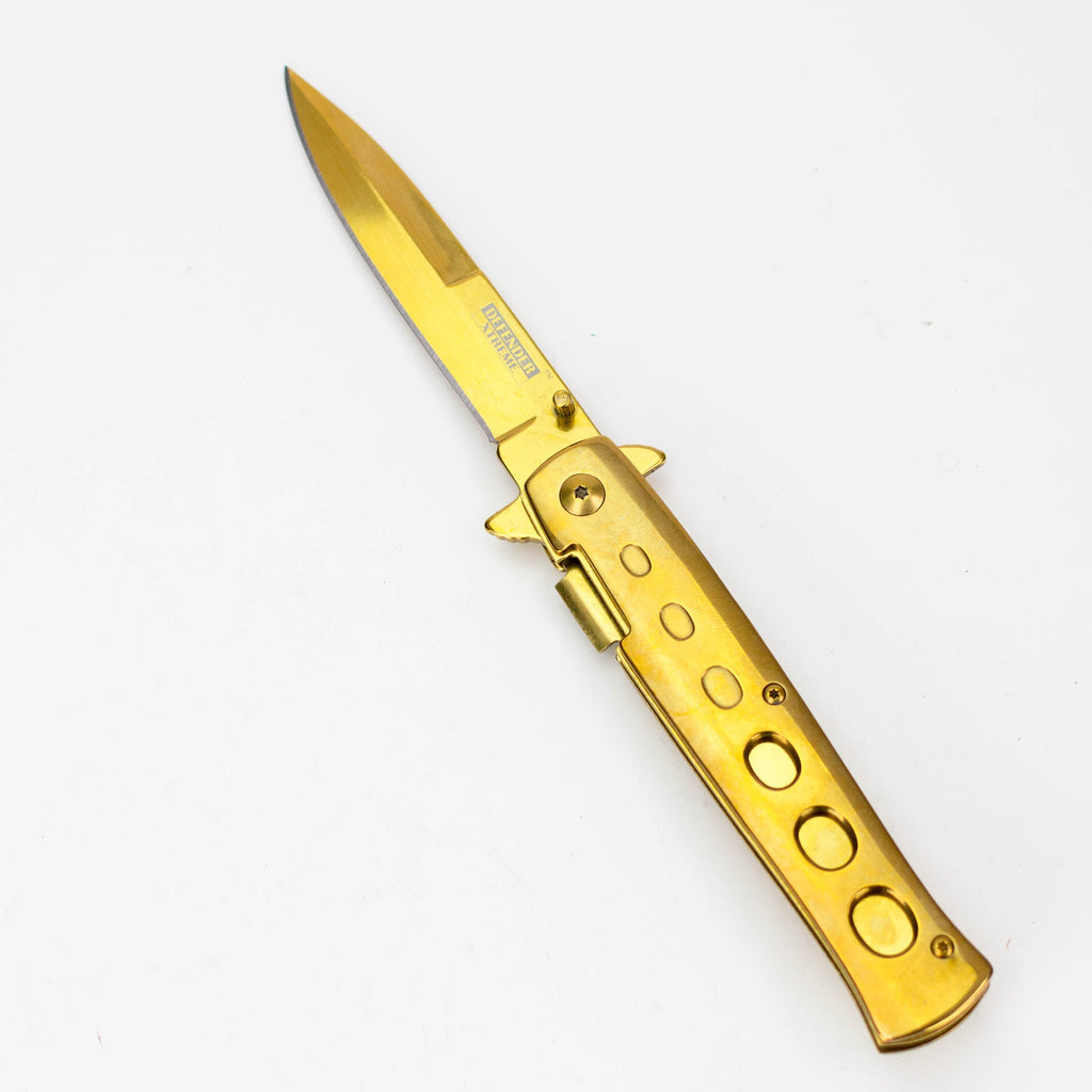 9" Defender Extreme Knife with Belt Clip - Gold [7978]