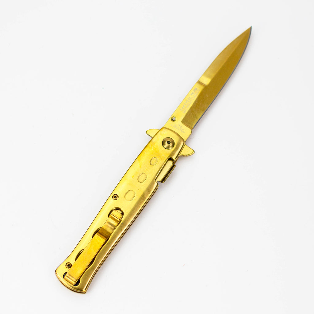 9" Defender Extreme Knife with Belt Clip - Gold [7978]