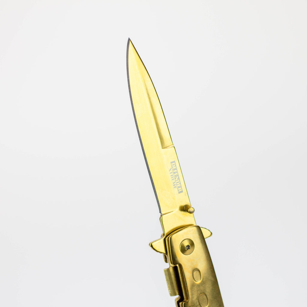 9" Defender Extreme Knife with Belt Clip - Gold [7978]