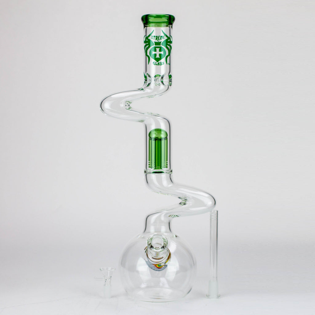 20" Xtream Zig-zag tree percolator glass water bong [XTR-Z032]