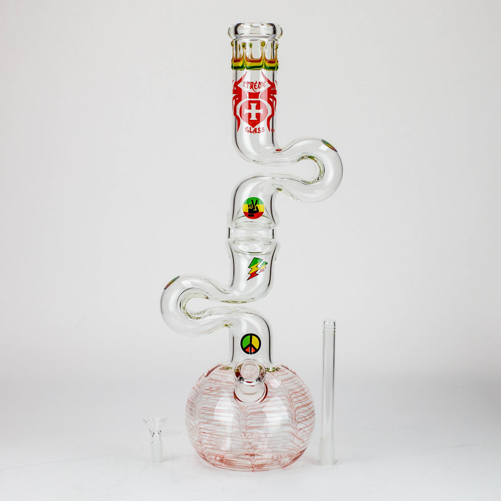 20" Xtream Zig-zag 7 mm glass water bong [XTR-Z036]