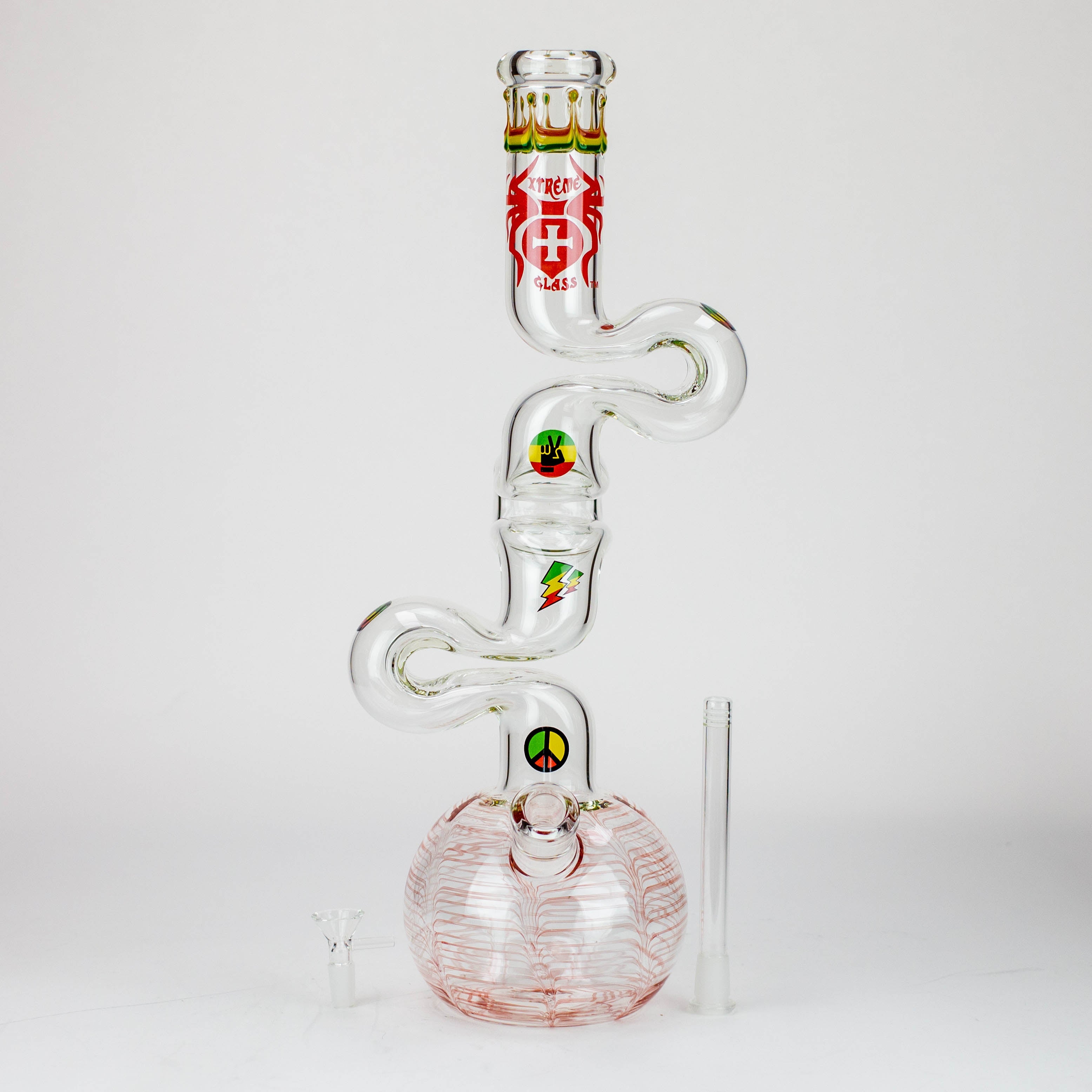 20" Xtream Zig-zag 7 mm glass water bong [XTR-Z036]