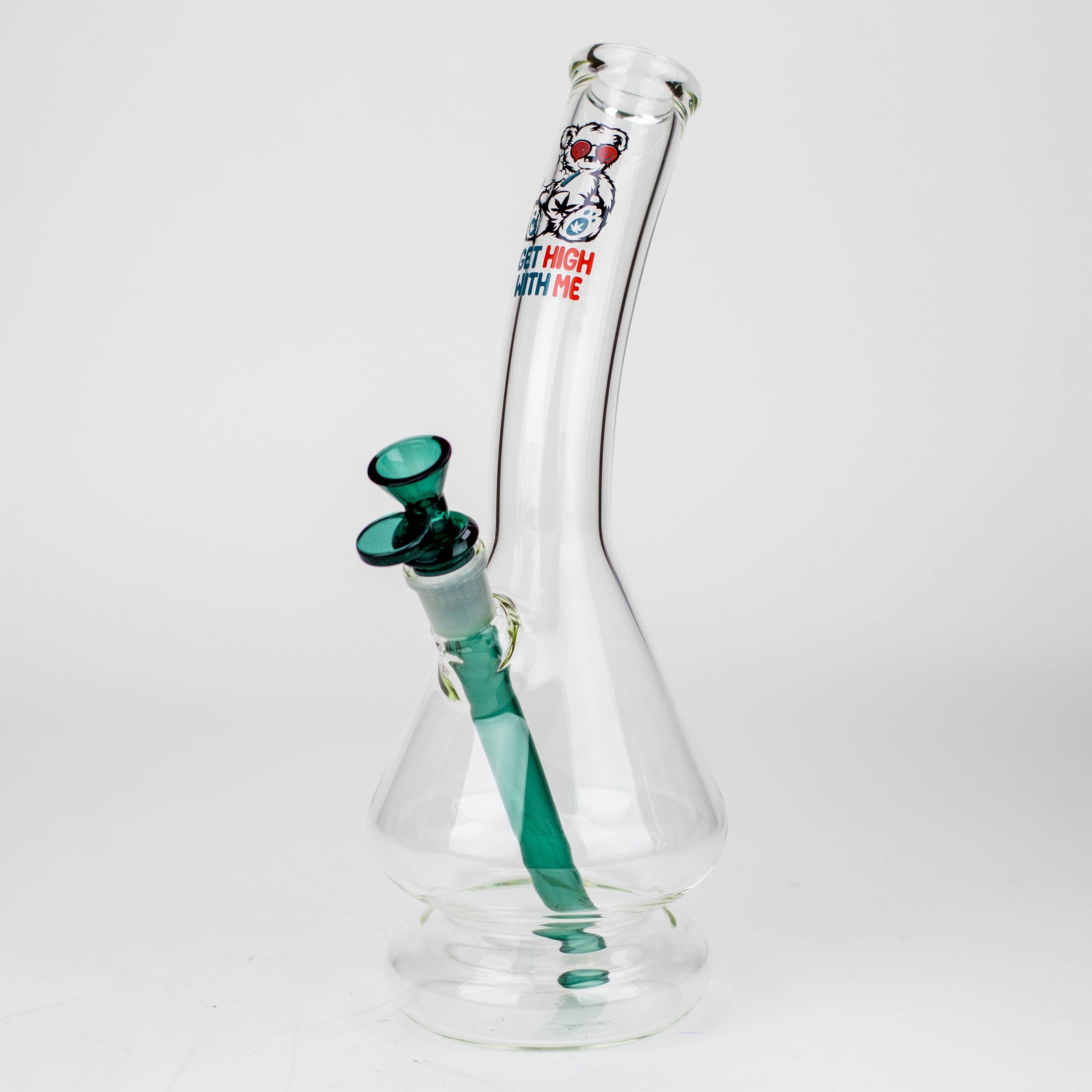 12" 2-in-1 Beaker Glass Bong - Cartoon Design [XTR2022-03]
