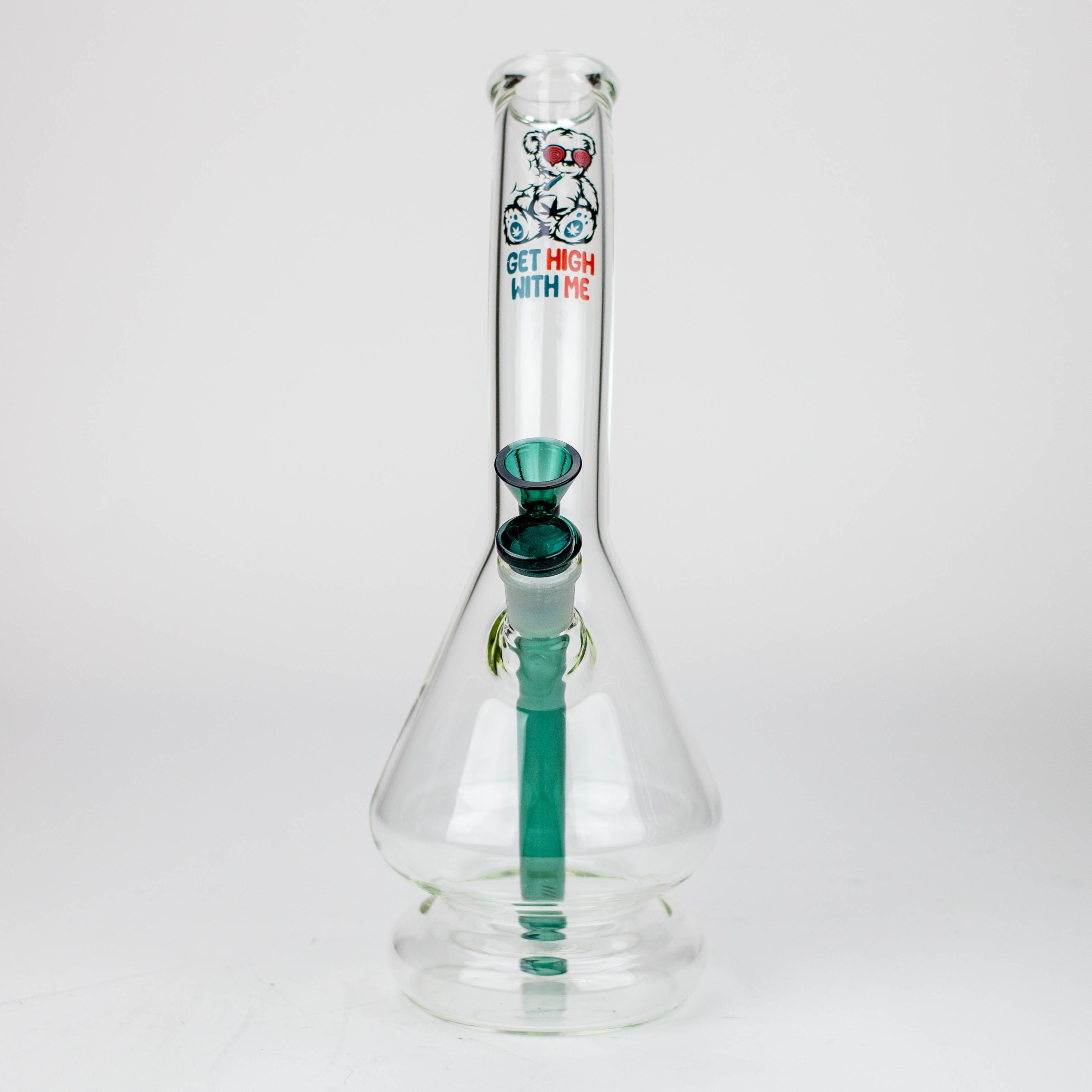 12" 2-in-1 Beaker Glass Bong - Cartoon Design [XTR2022-03]