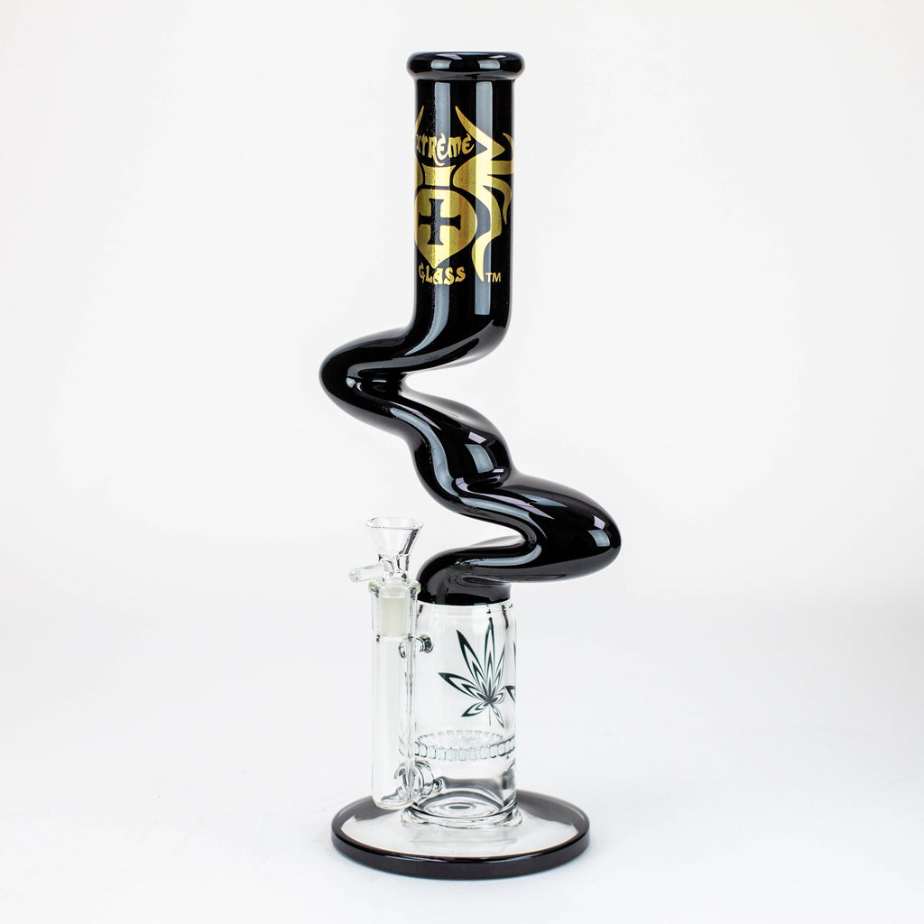 14" Xtream Zig-zag glass water bong [XTR-Z020]