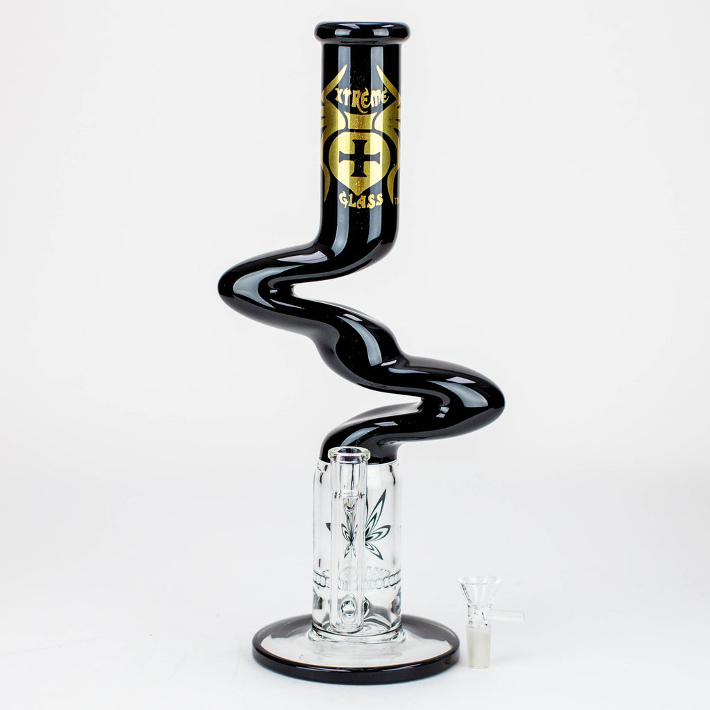 14" Xtream Zig-zag glass water bong [XTR-Z020]