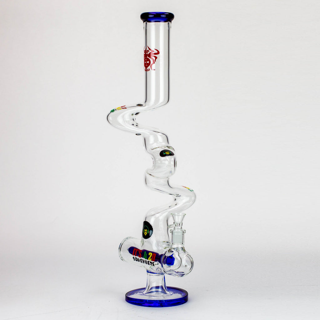 21" Xtream Zig-zag inline diffuser glass water bong [XTR-Z021]