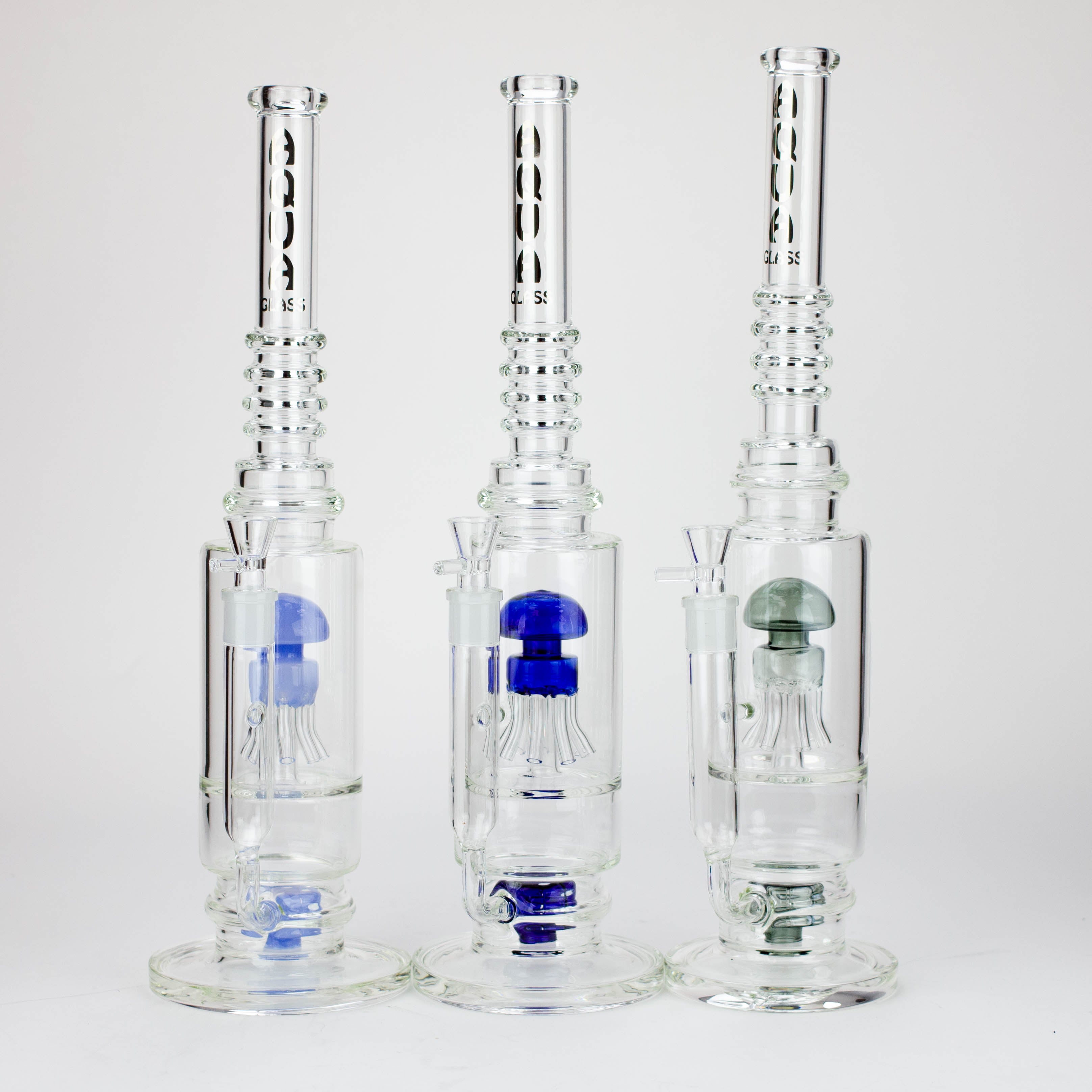 19" AQUA Glass 2-in-1 Octopus percolator glass water bong [AQUA121]