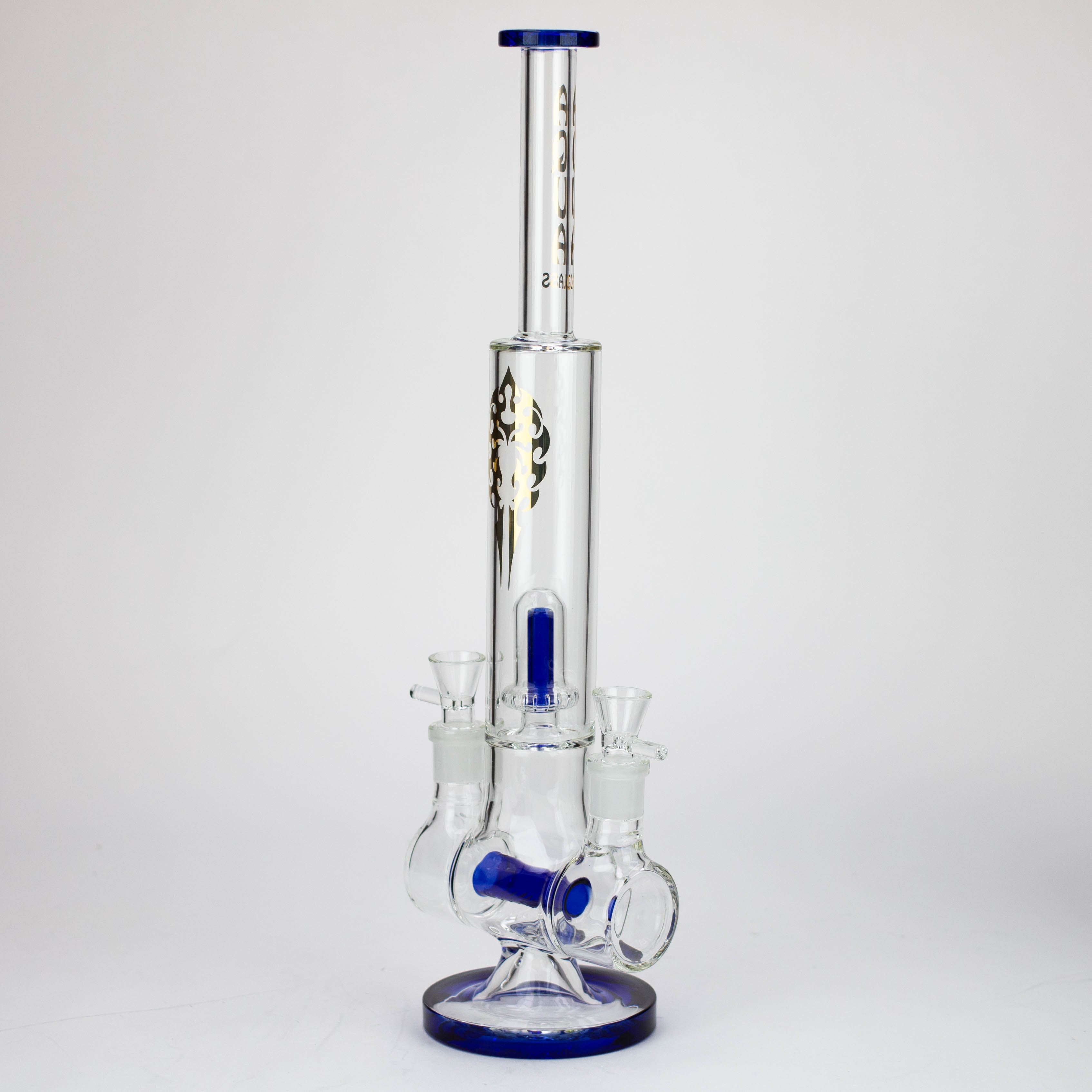 18" AQUA Glass Dual joint showerhead pecolator glass water bong [AQUA105]