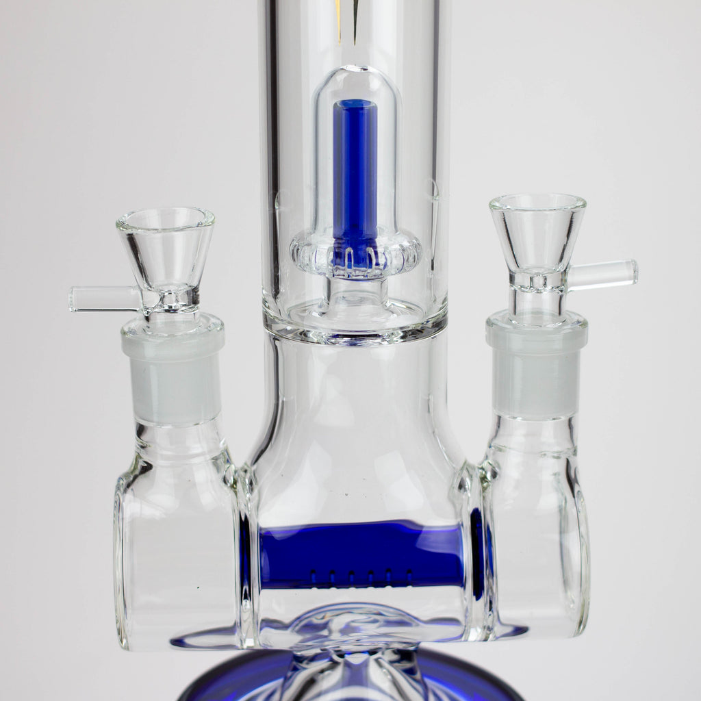 18" AQUA Glass Dual joint showerhead pecolator glass water bong [AQUA105]