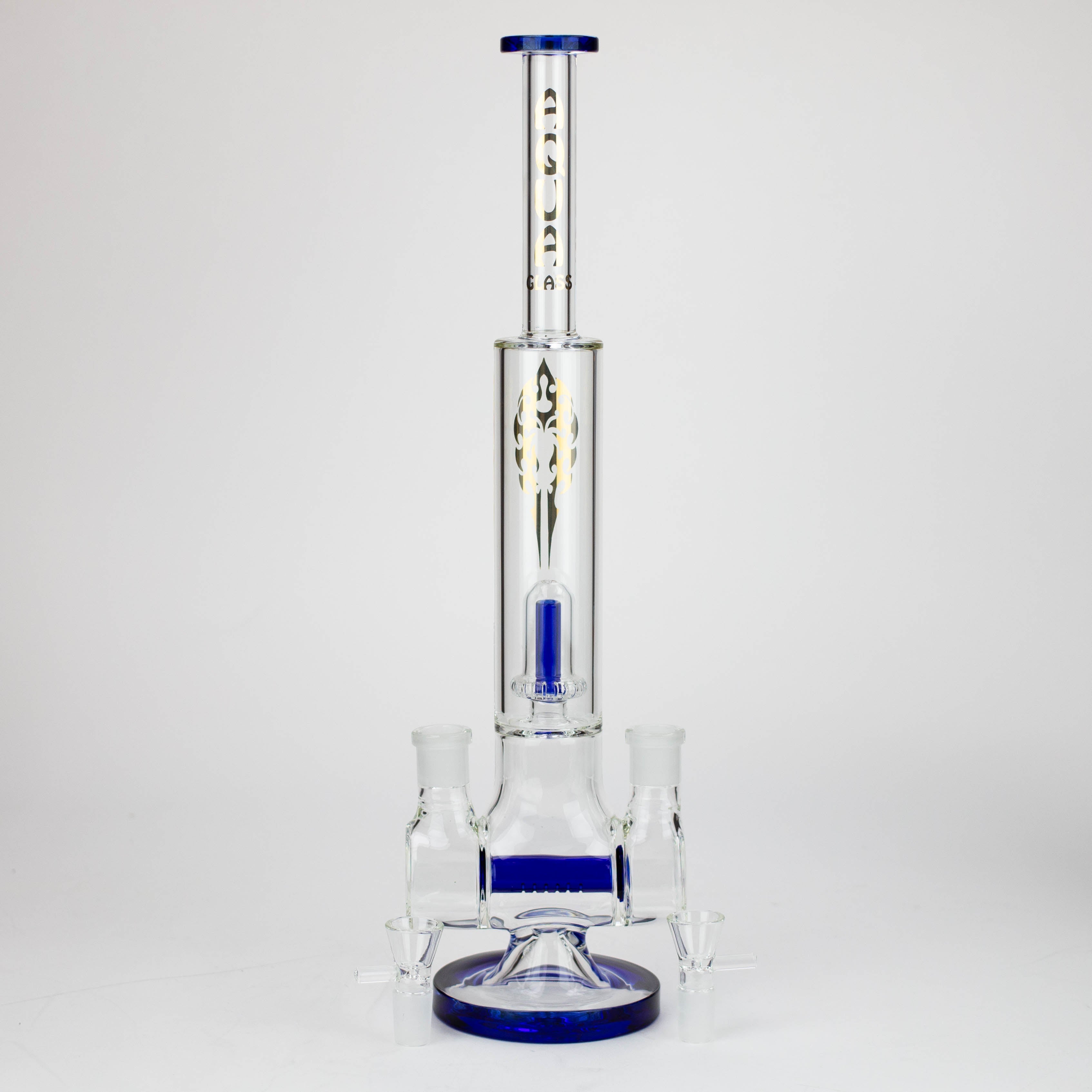 18" AQUA Glass Dual joint showerhead pecolator glass water bong [AQUA105]