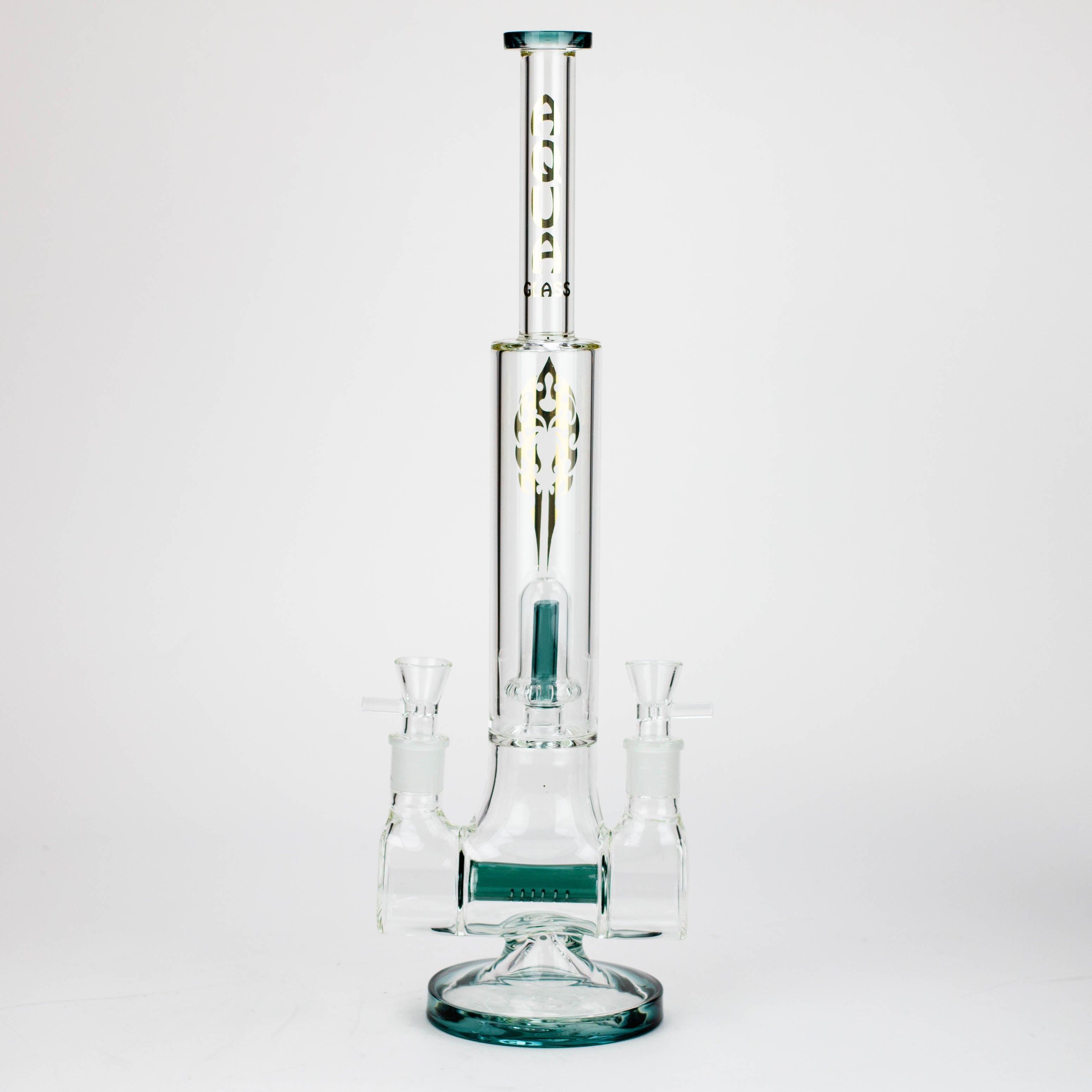18" AQUA Glass Dual joint showerhead pecolator glass water bong [AQUA105]