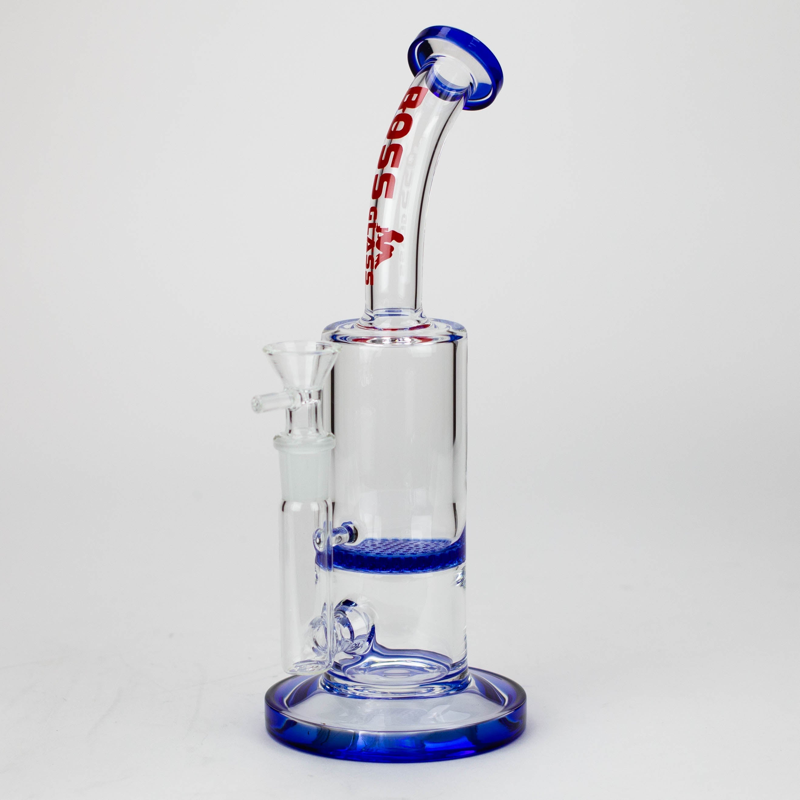 8" Honeycomb diffuser Bent neck glass bong [B12]