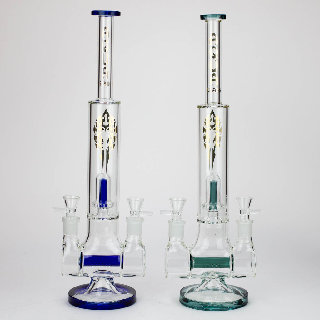 18" AQUA Glass Dual joint showerhead pecolator glass water bong [AQUA105]