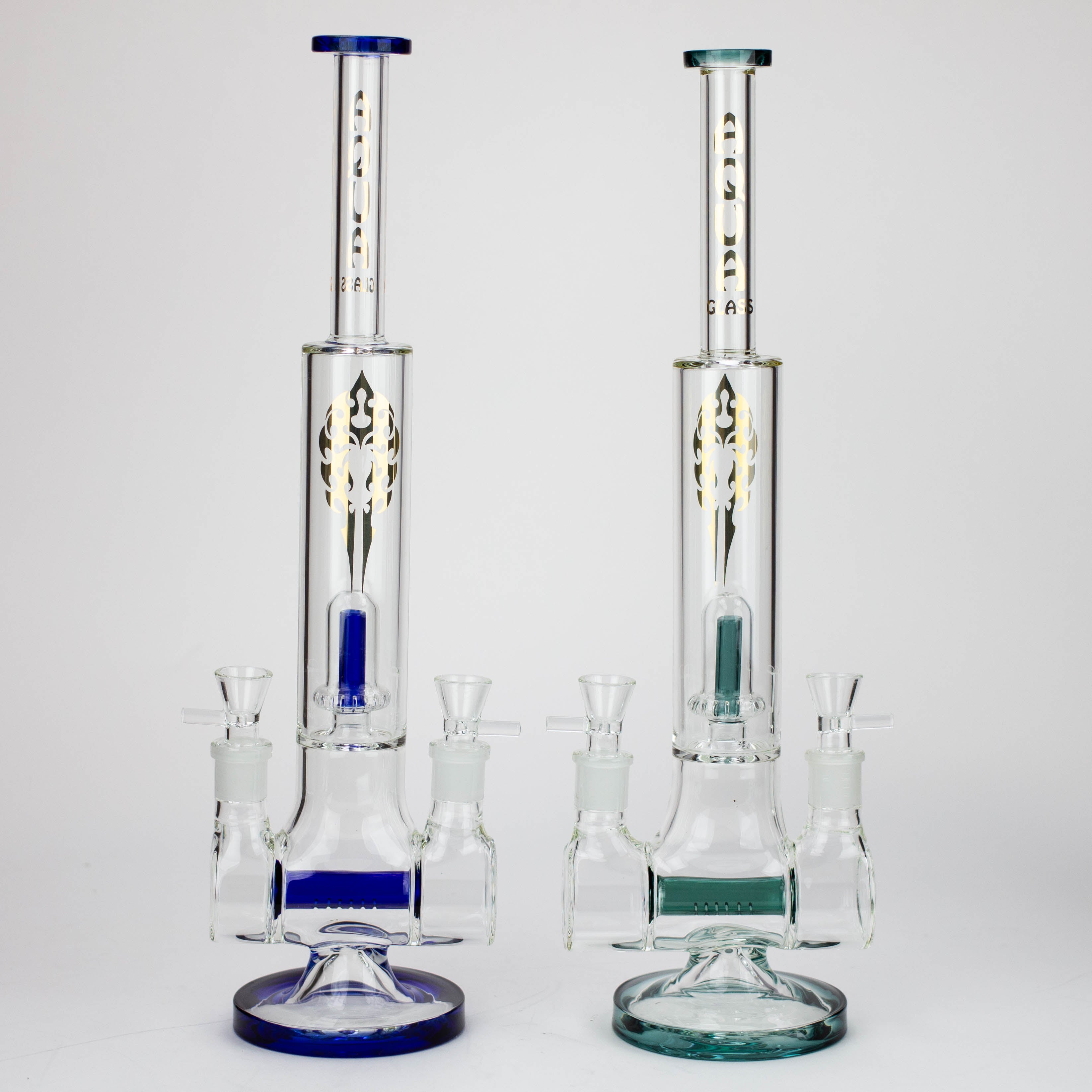 18" AQUA Glass Dual joint showerhead pecolator glass water bong [AQUA105]