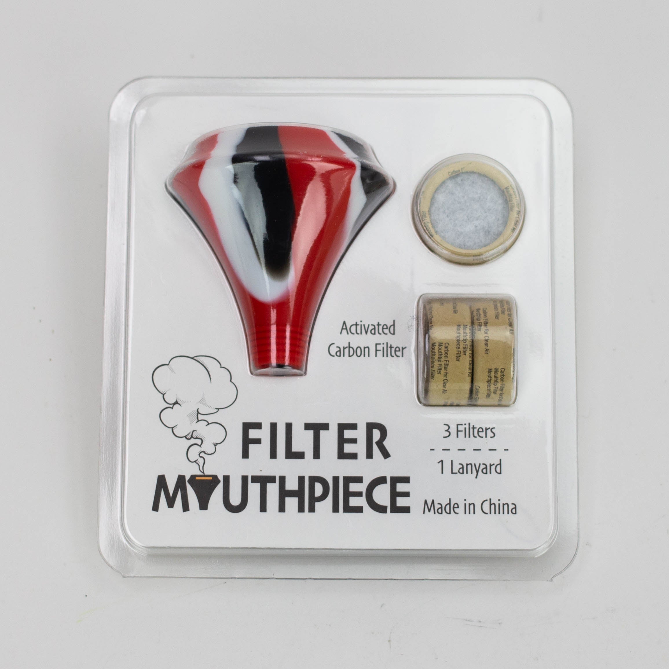Silicone Mouthpiece with activated carbon filter