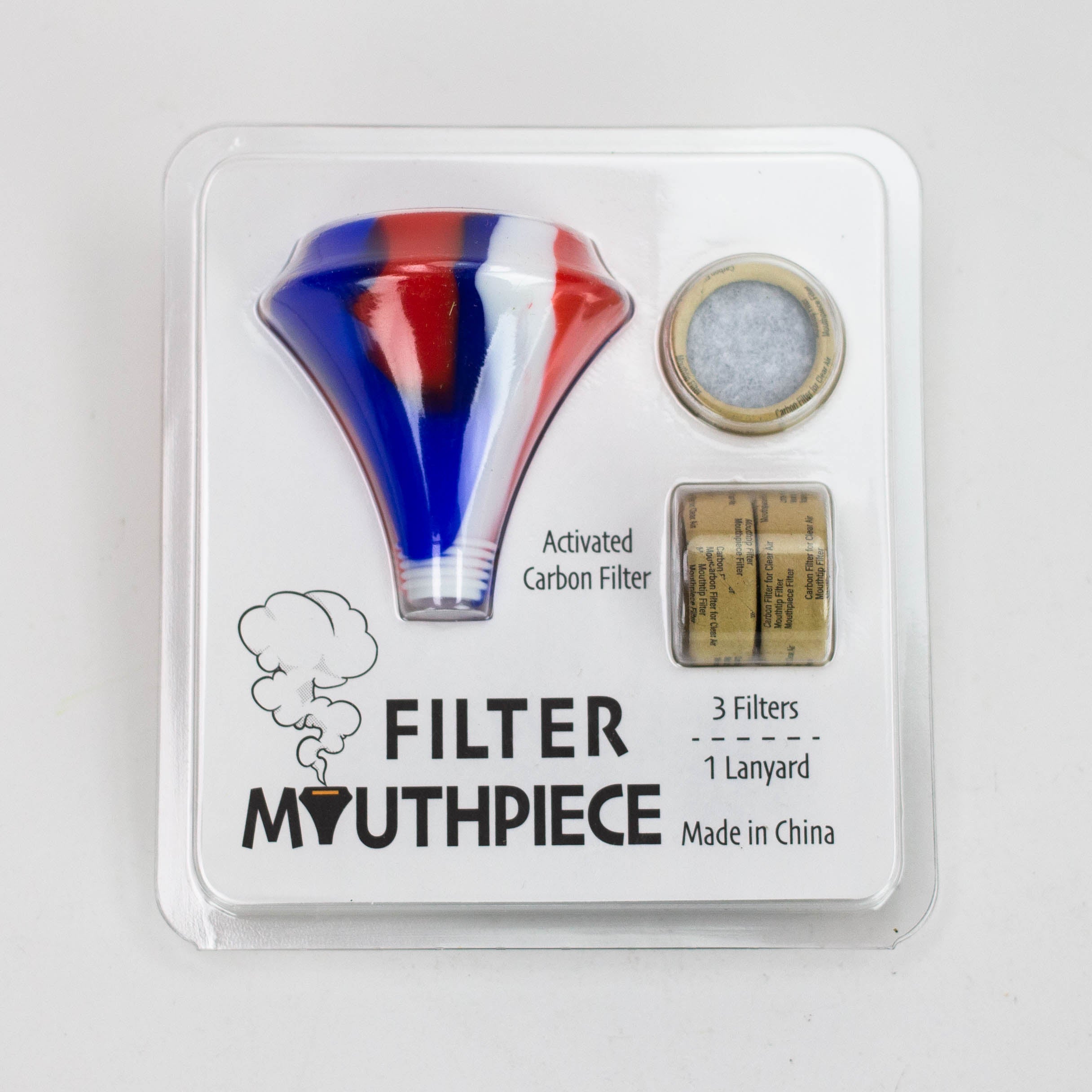 Silicone Mouthpiece with activated carbon filter